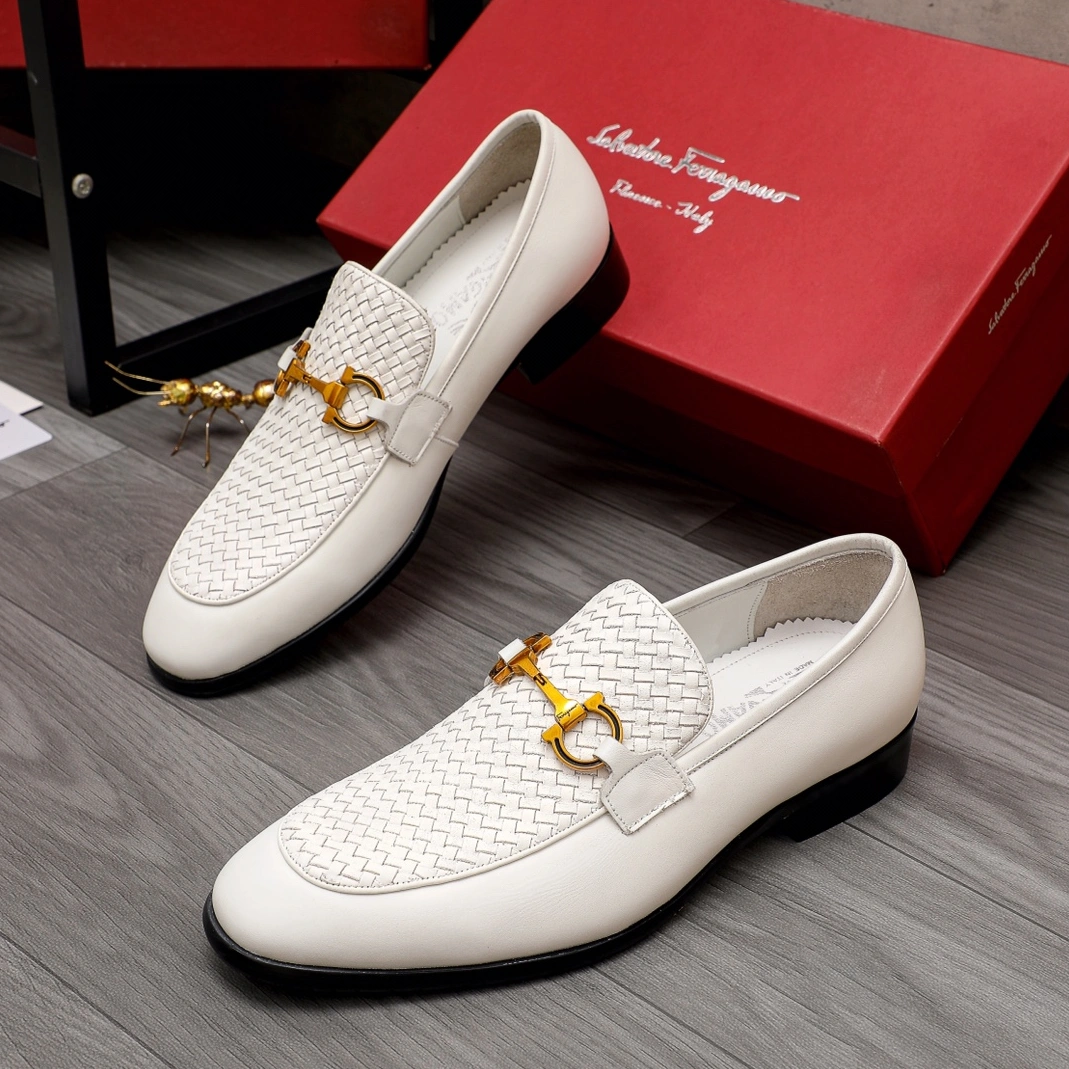Salvatore Ferragamo Leather Shoes For Men Fashionable 7061