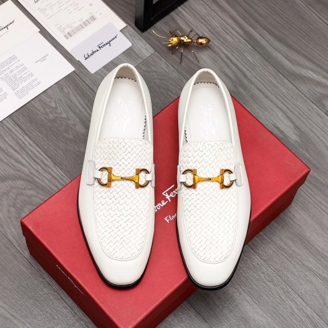 Salvatore Ferragamo Leather Shoes For Men Fashionable 7061