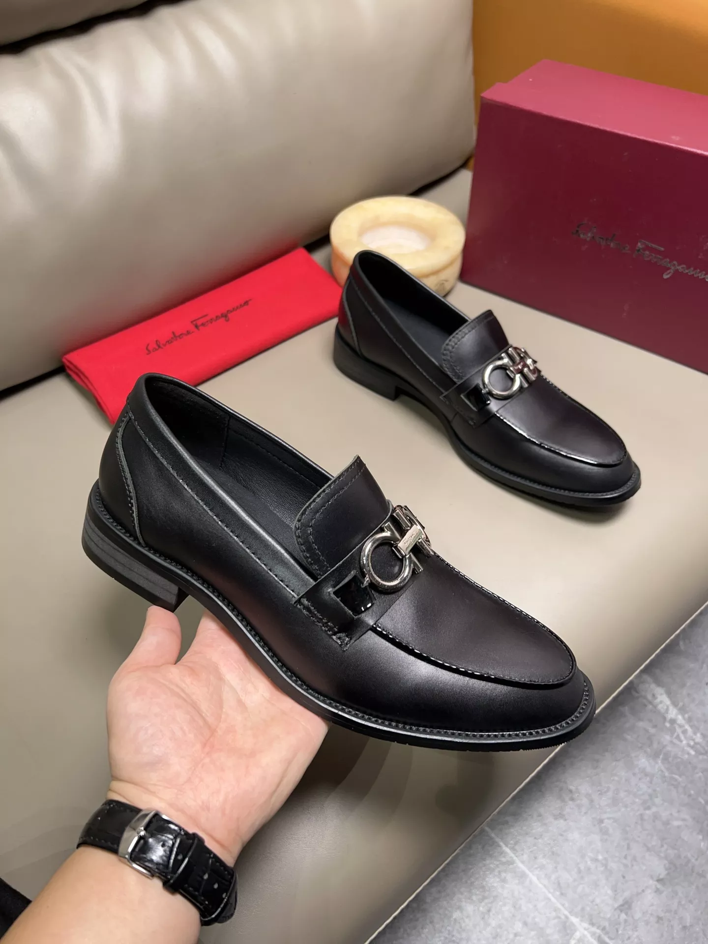 Salvatore Ferragamo Leather Shoes For Men Modern 152