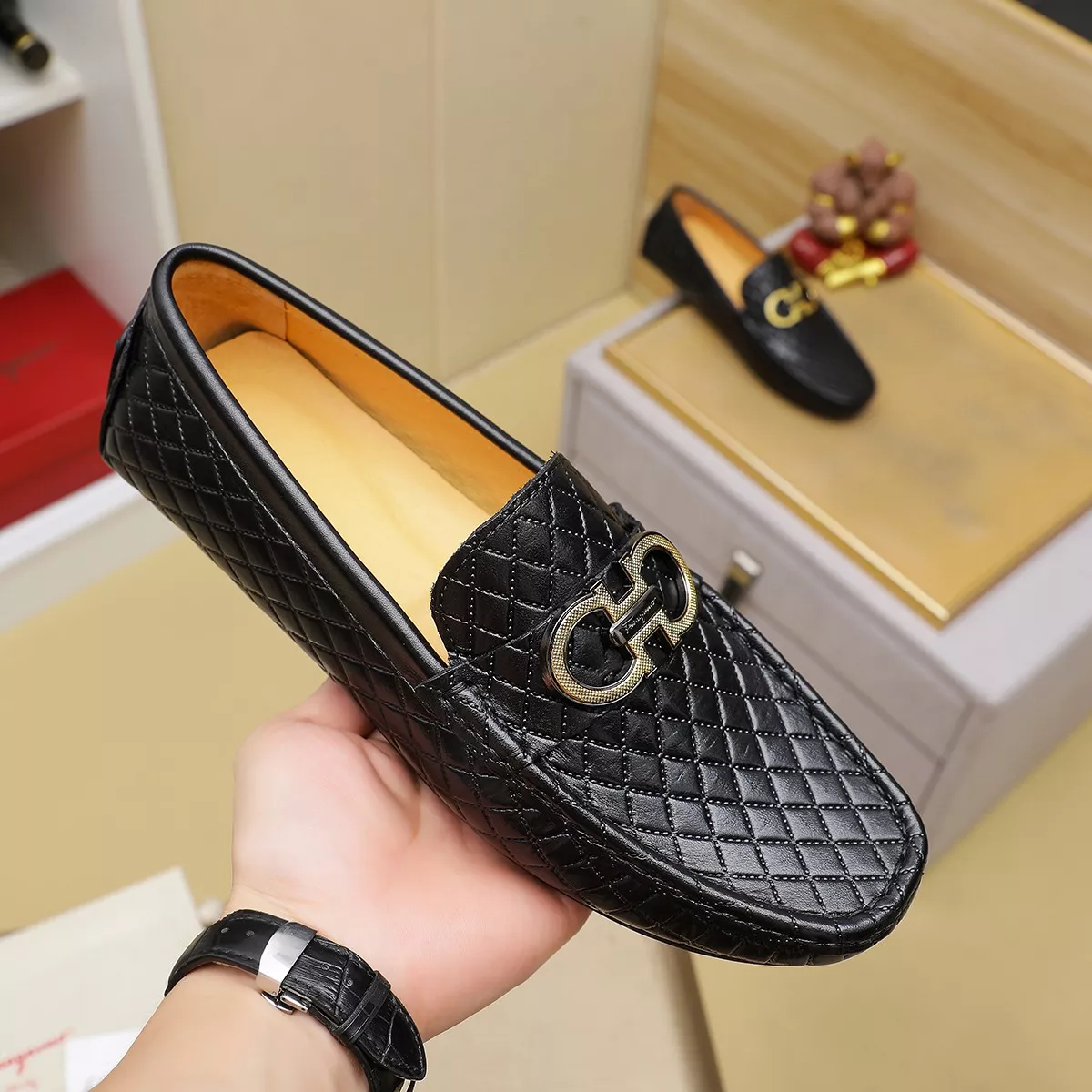 Salvatore Ferragamo Leather Shoes For Men ModernLook 4319