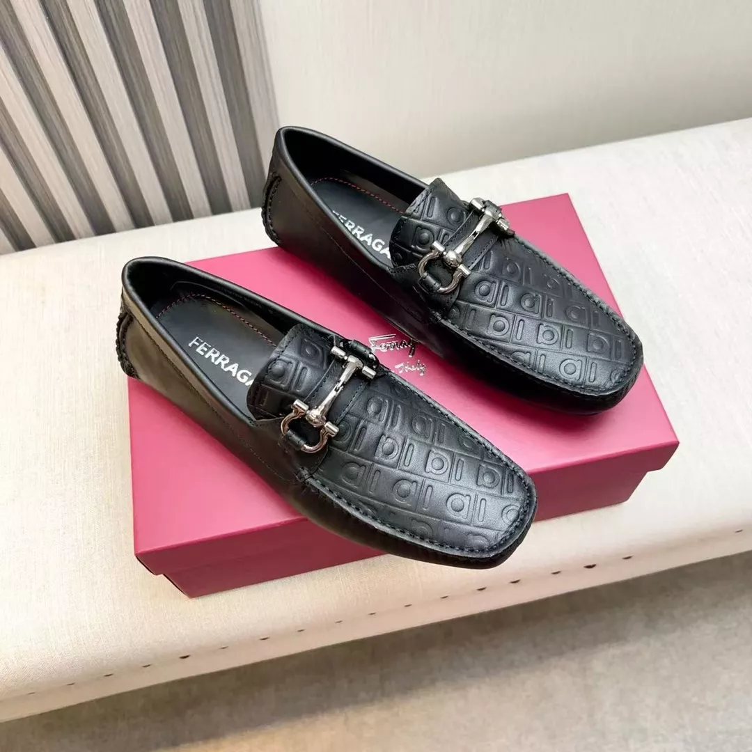 Salvatore Ferragamo Leather Shoes For Men NewStyle 338