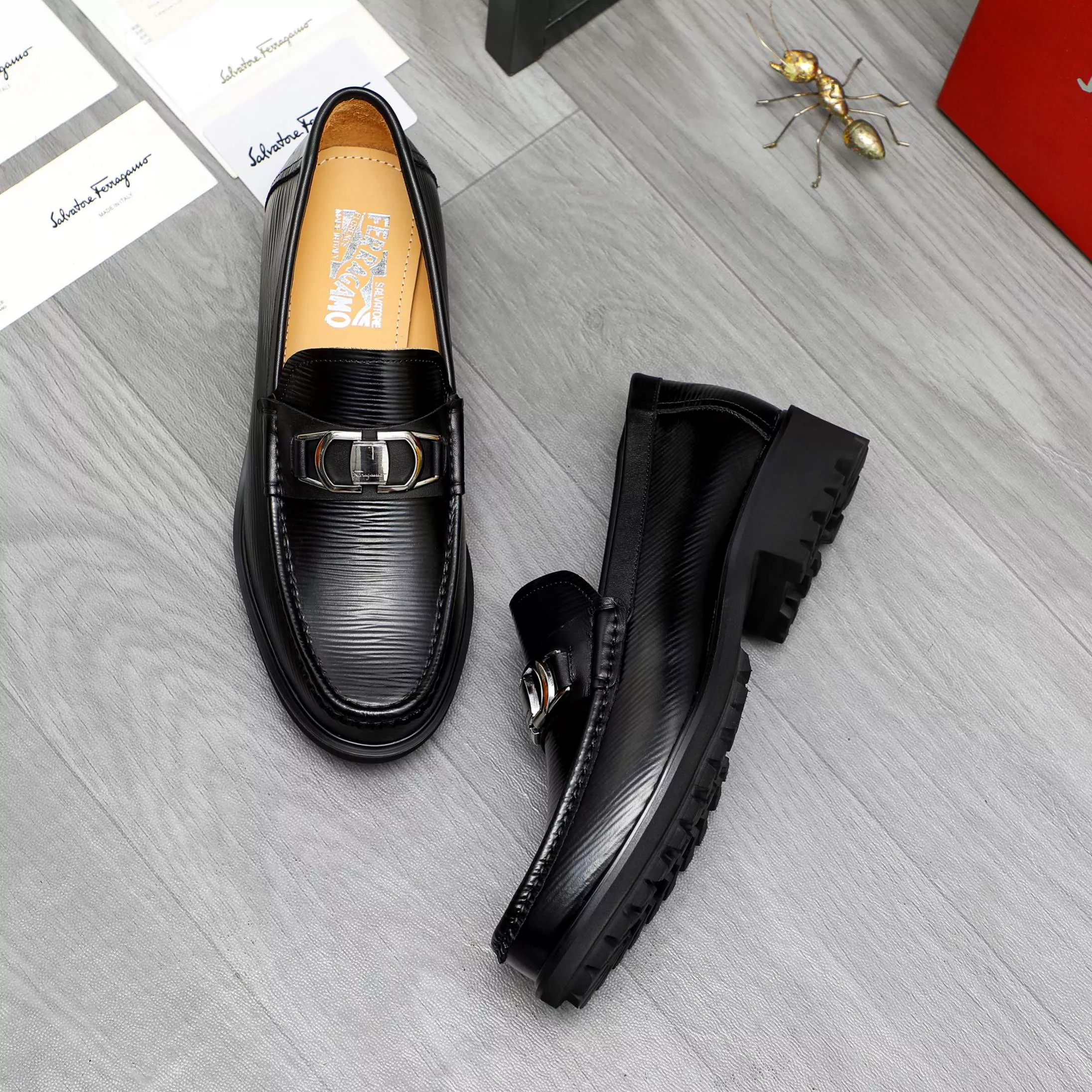 Salvatore Ferragamo Leather Shoes For Men NewStyle 6015