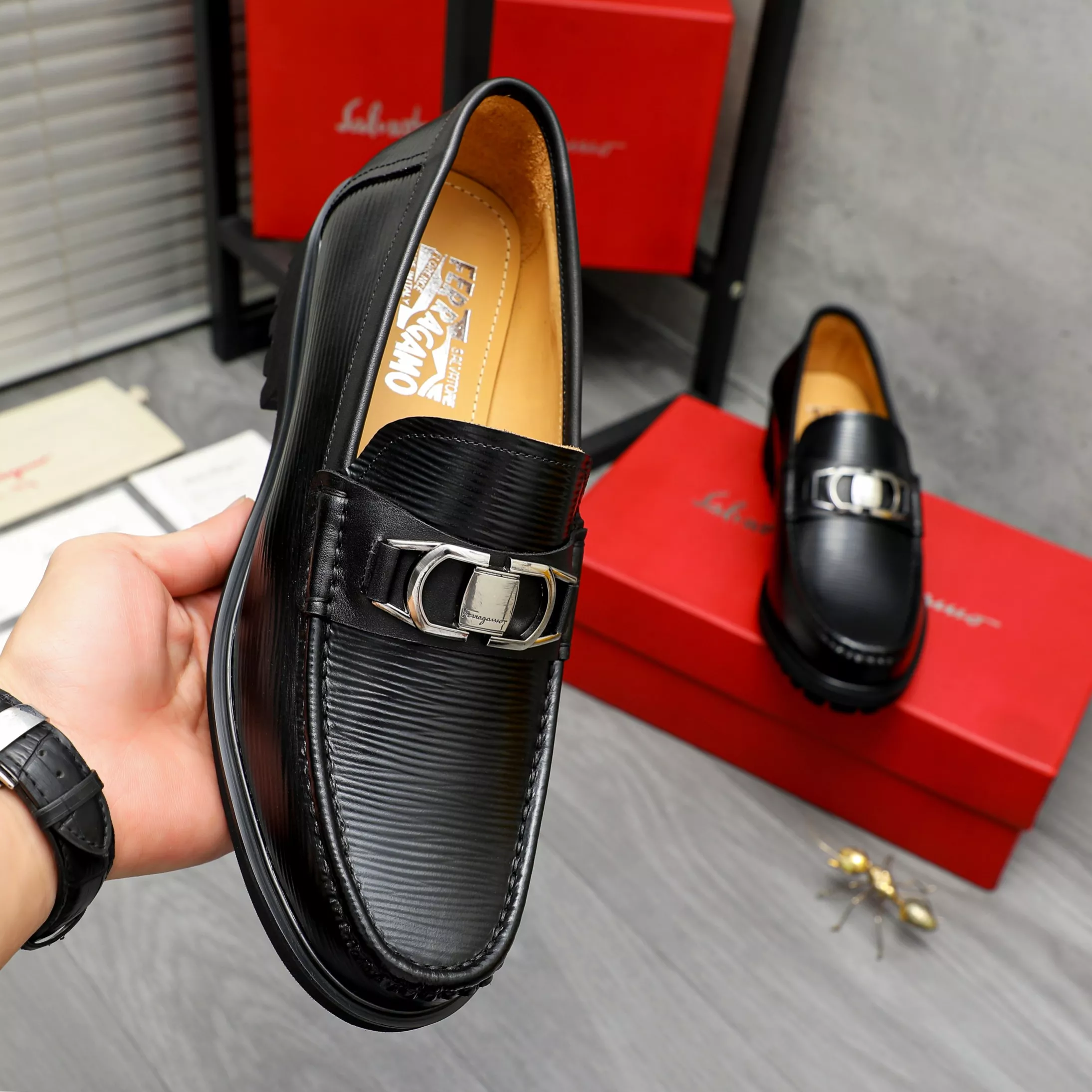 Salvatore Ferragamo Leather Shoes For Men NewStyle 6015