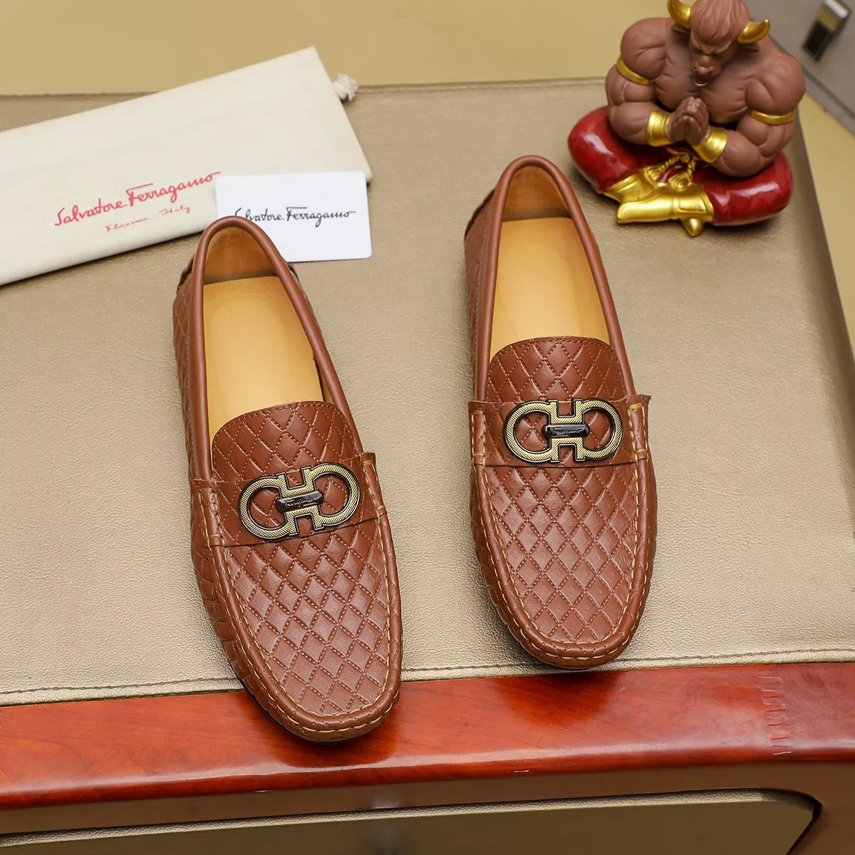 Salvatore Ferragamo Leather Shoes For Men Popular 5258