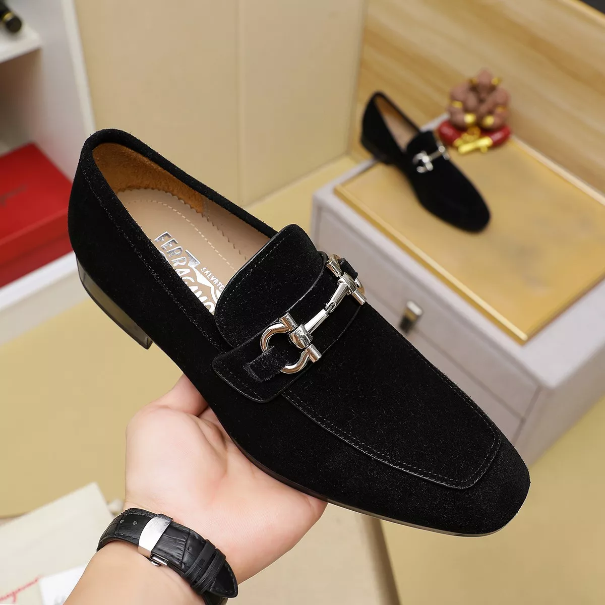 Salvatore Ferragamo Leather Shoes For Men Trendsetting 1289