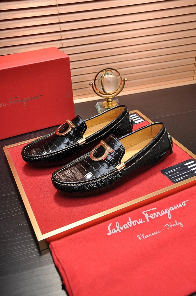Salvatore Ferragamo SF Leather Shoes For Men EyeCatching 1743