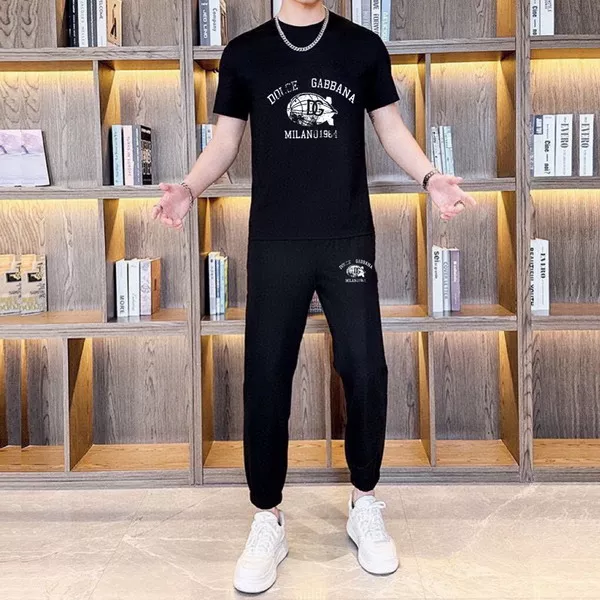 Sleek 1421 Dolce & Gabbana D&G Tracksuits Short Sleeved For Men