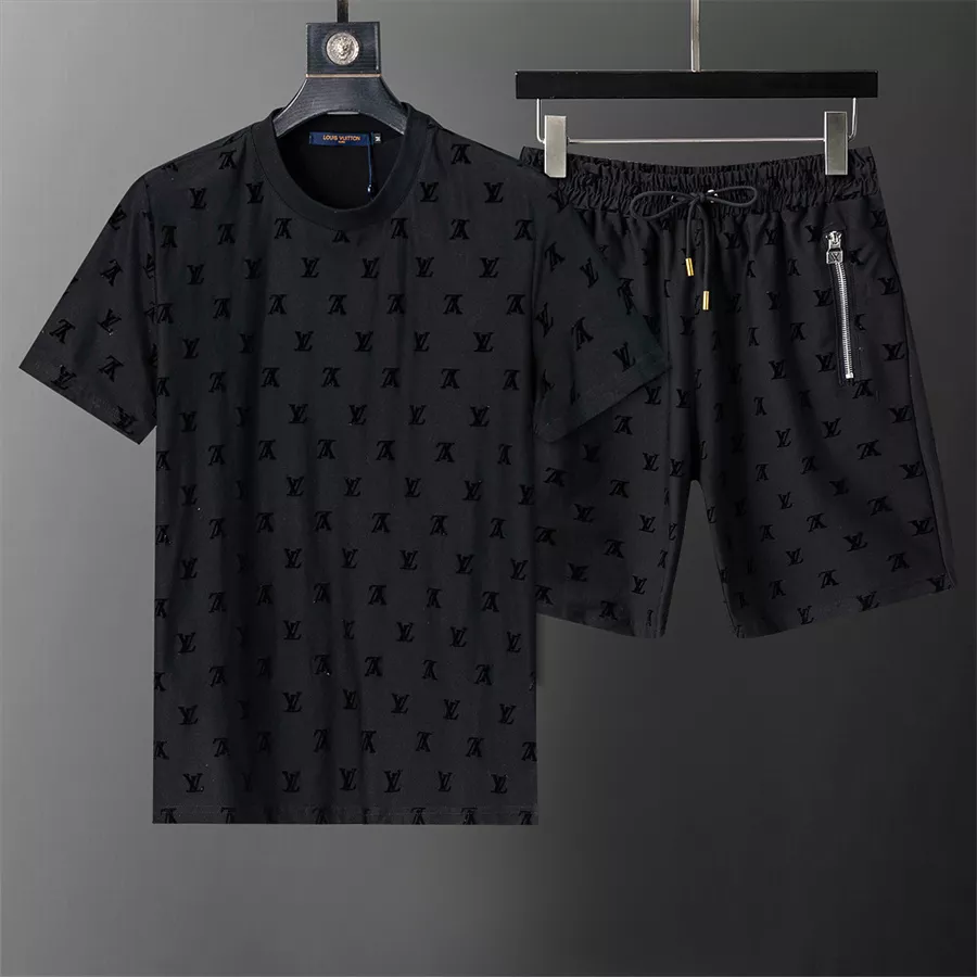 Sleek 1616 Louis Vuitton LV Tracksuits Short Sleeved For Men