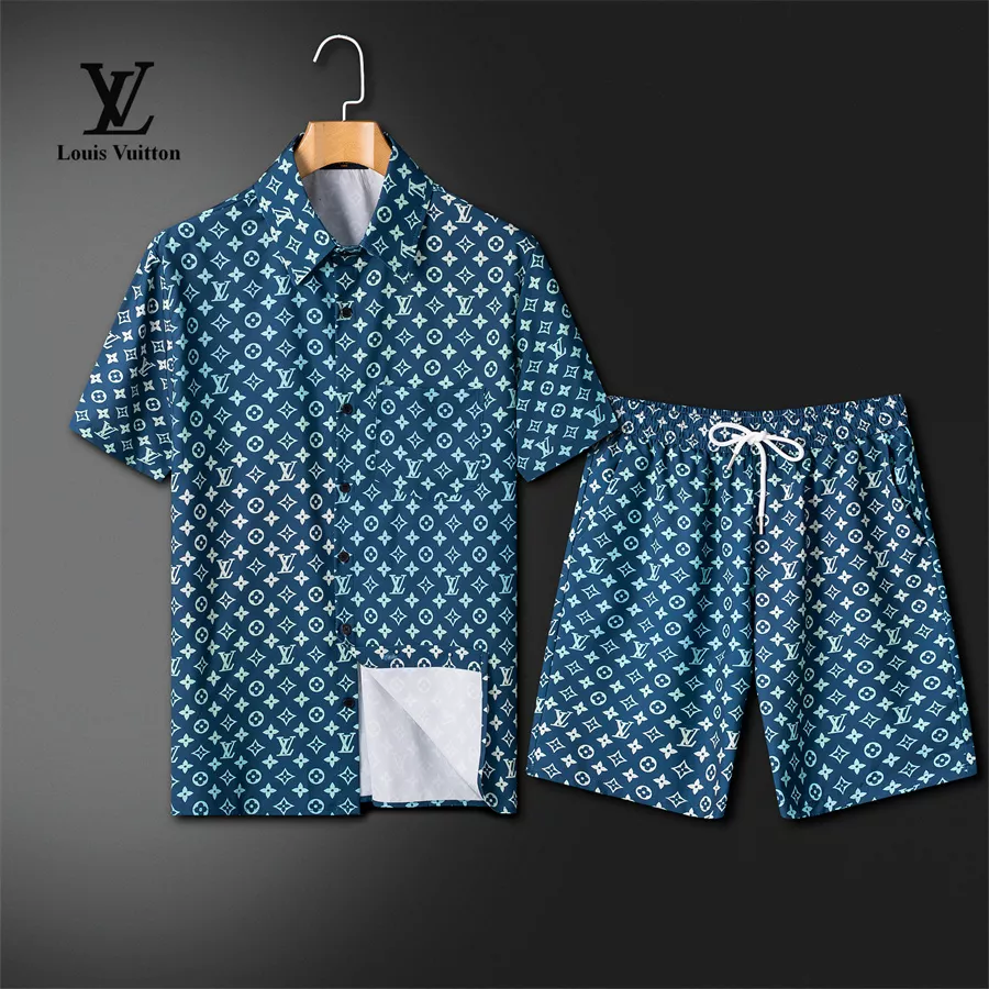 Sleek 1942 Louis Vuitton LV Tracksuits Short Sleeved For Men