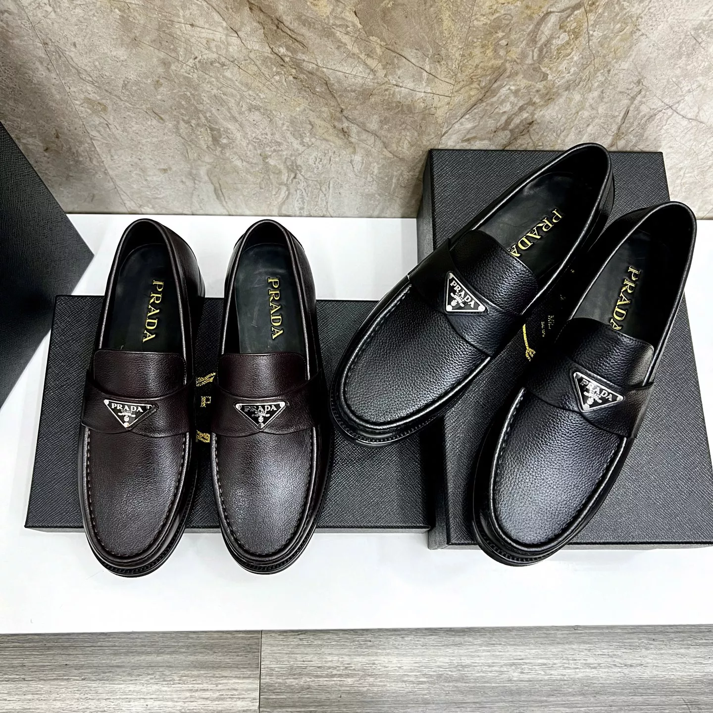 Sleek 3023 Prada Leather Shoes For Men