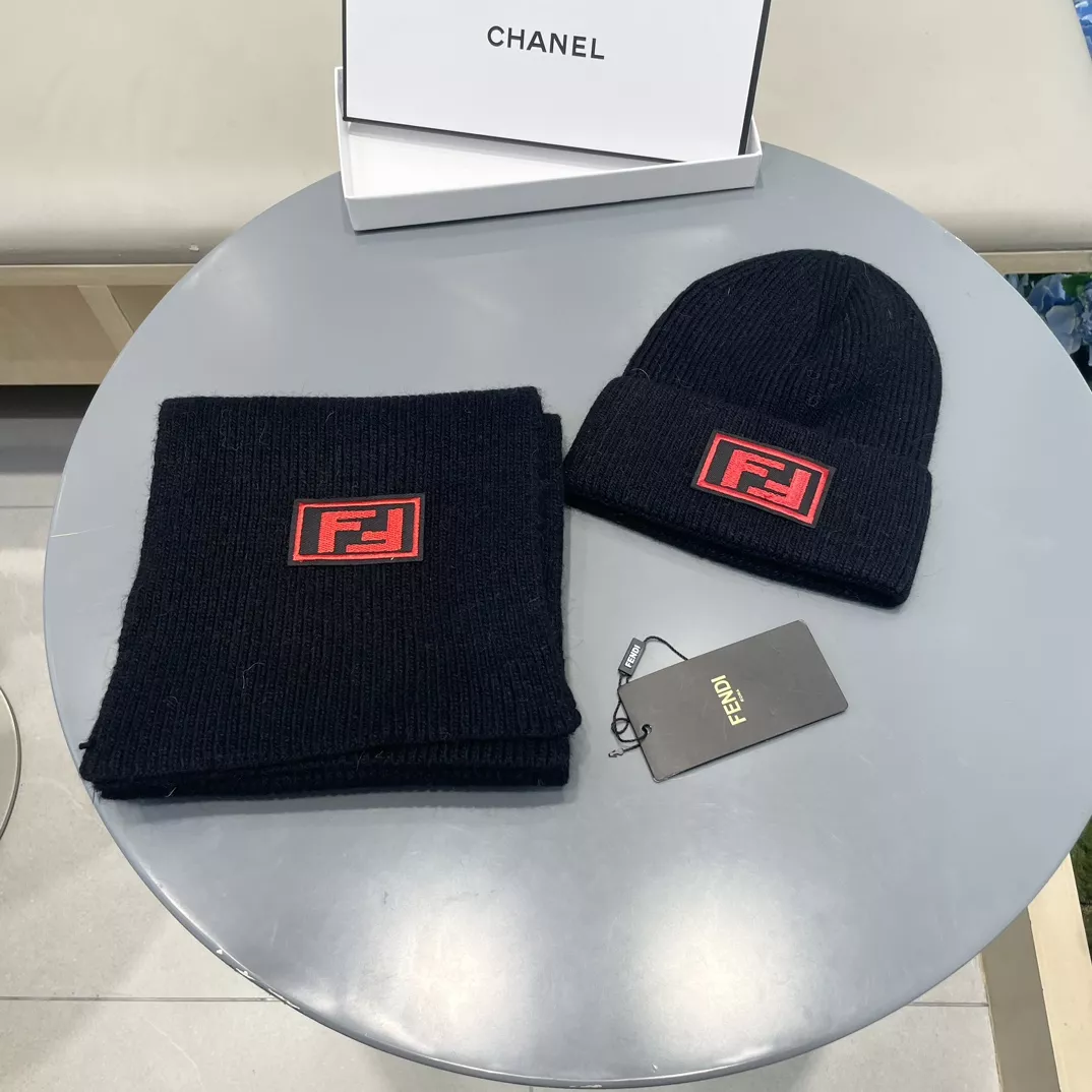 Sleek 3553 Fendi Hat and Scarf Set