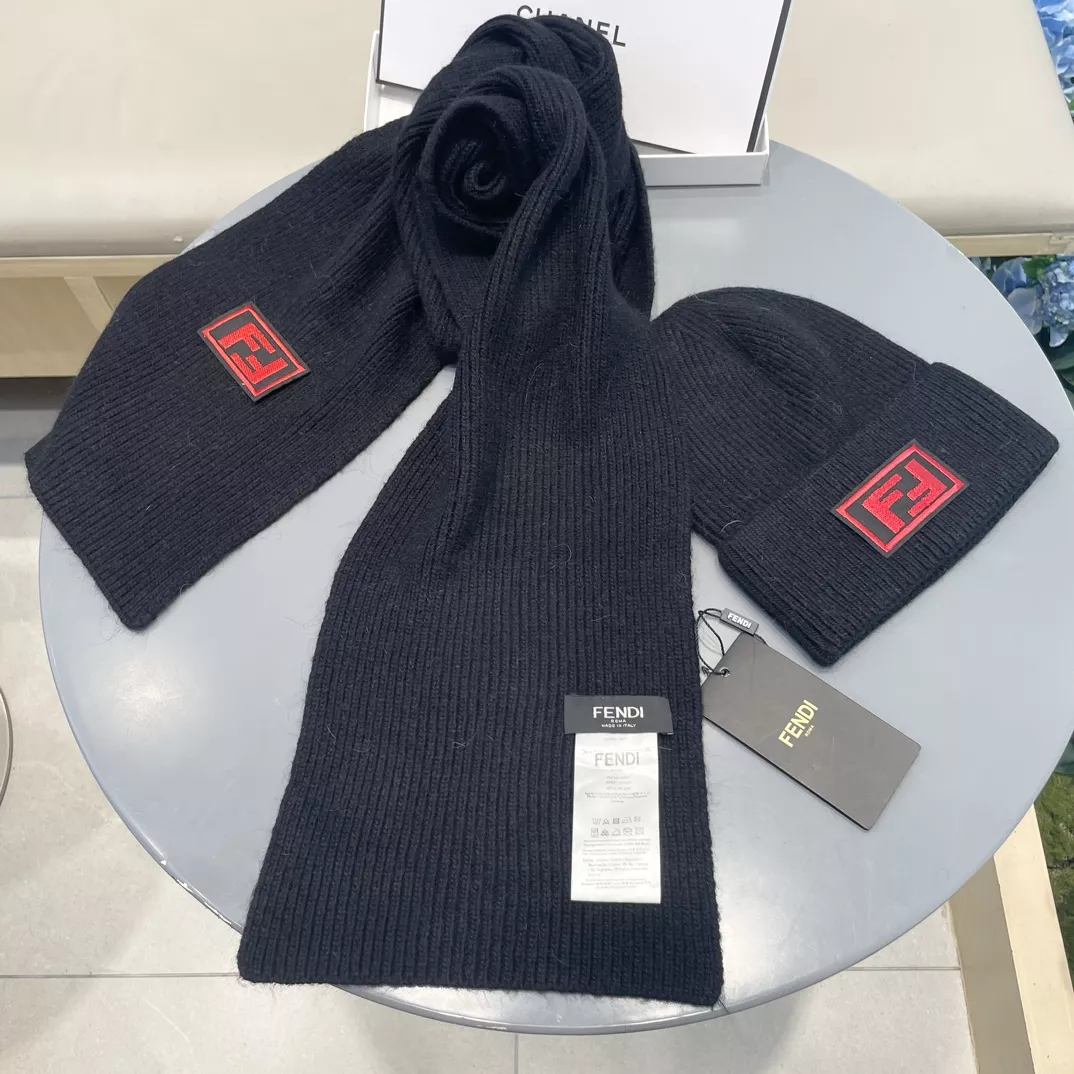Sleek 3553 Fendi Hat and Scarf Set