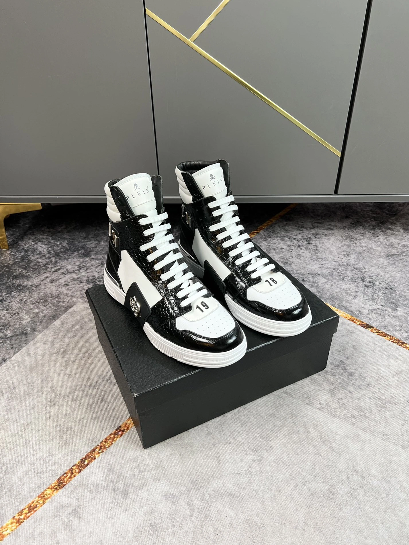 Sleek 4848 Philipp Plein PP High Tops Shoes For Men