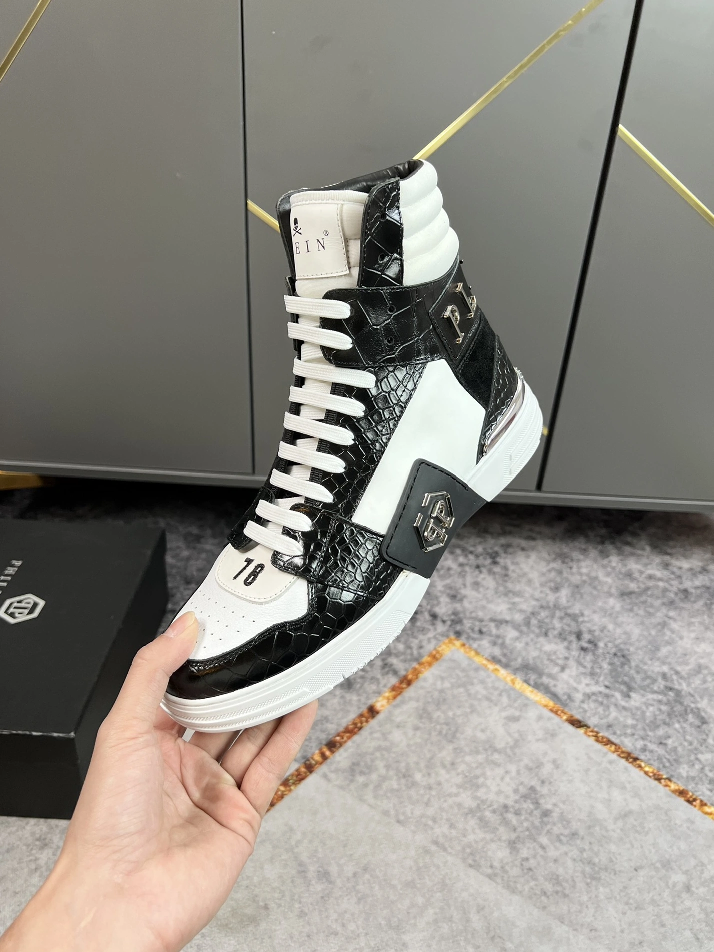 Sleek 4848 Philipp Plein PP High Tops Shoes For Men