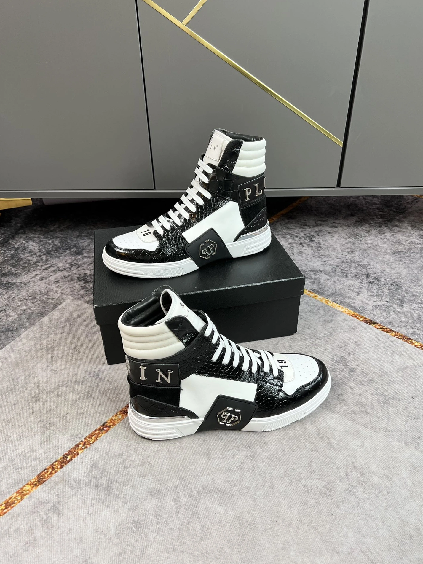 Sleek 4848 Philipp Plein PP High Tops Shoes For Men