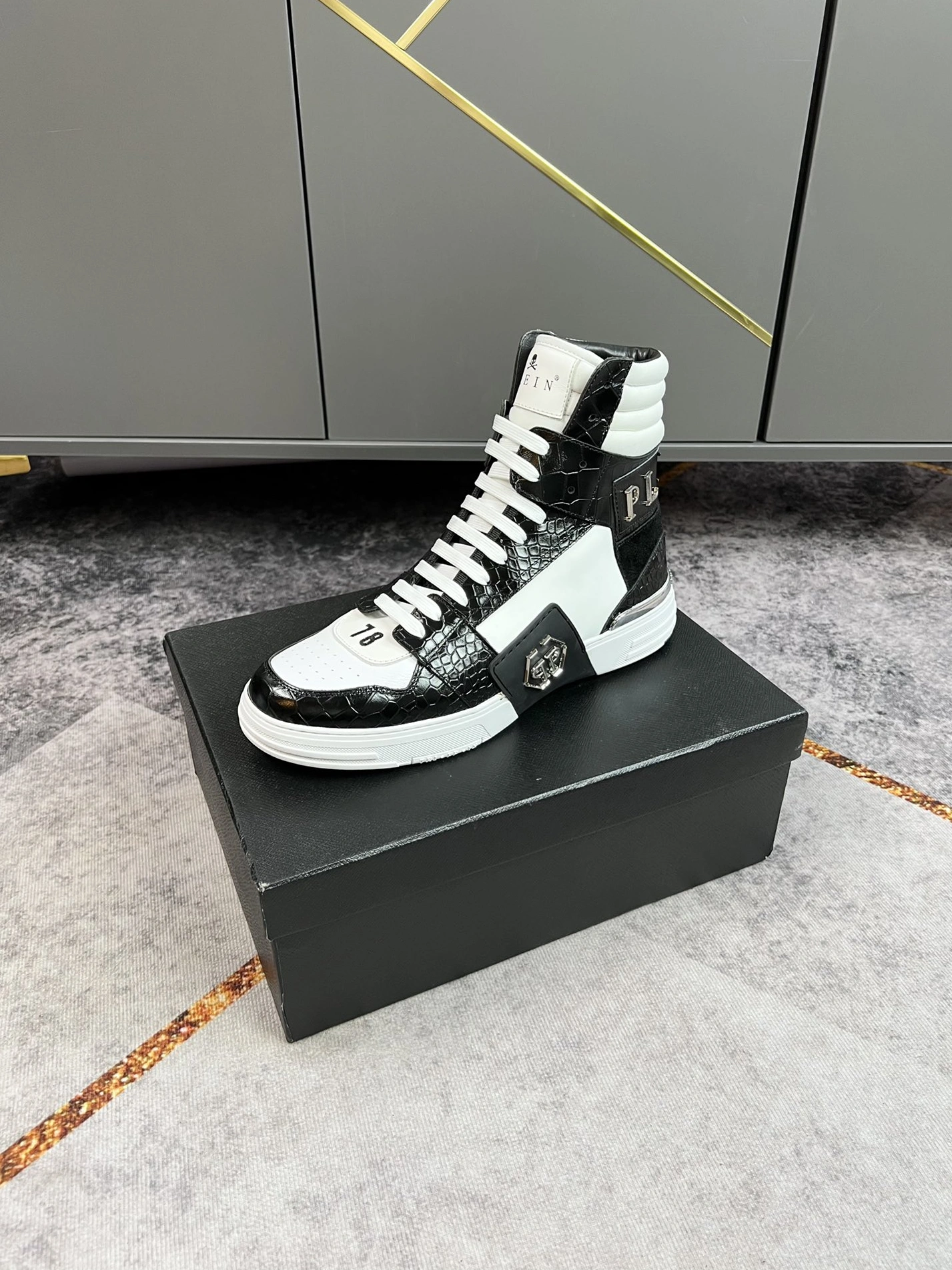 Sleek 4848 Philipp Plein PP High Tops Shoes For Men