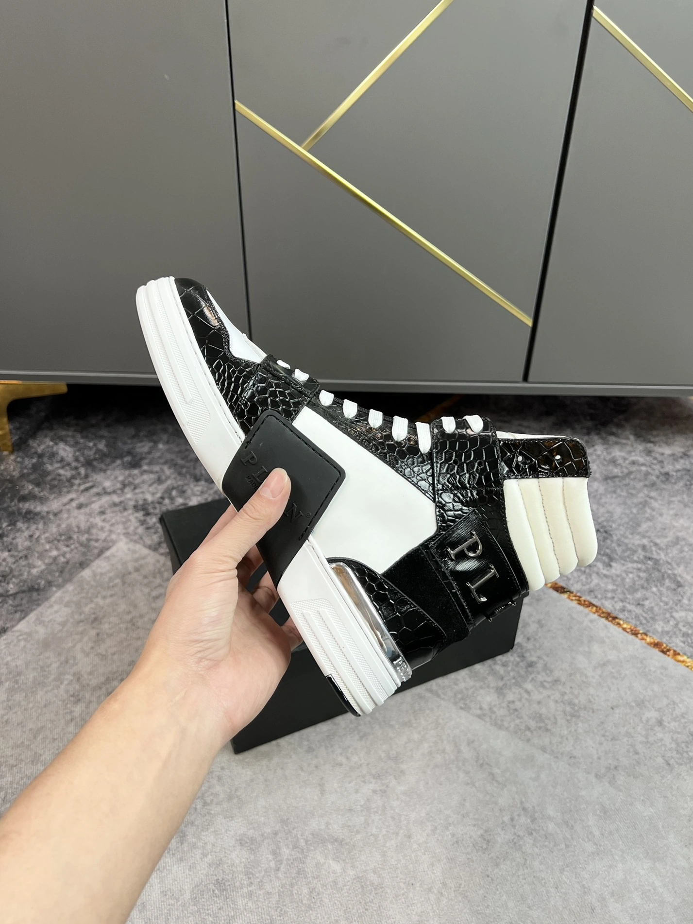 Sleek 4848 Philipp Plein PP High Tops Shoes For Men