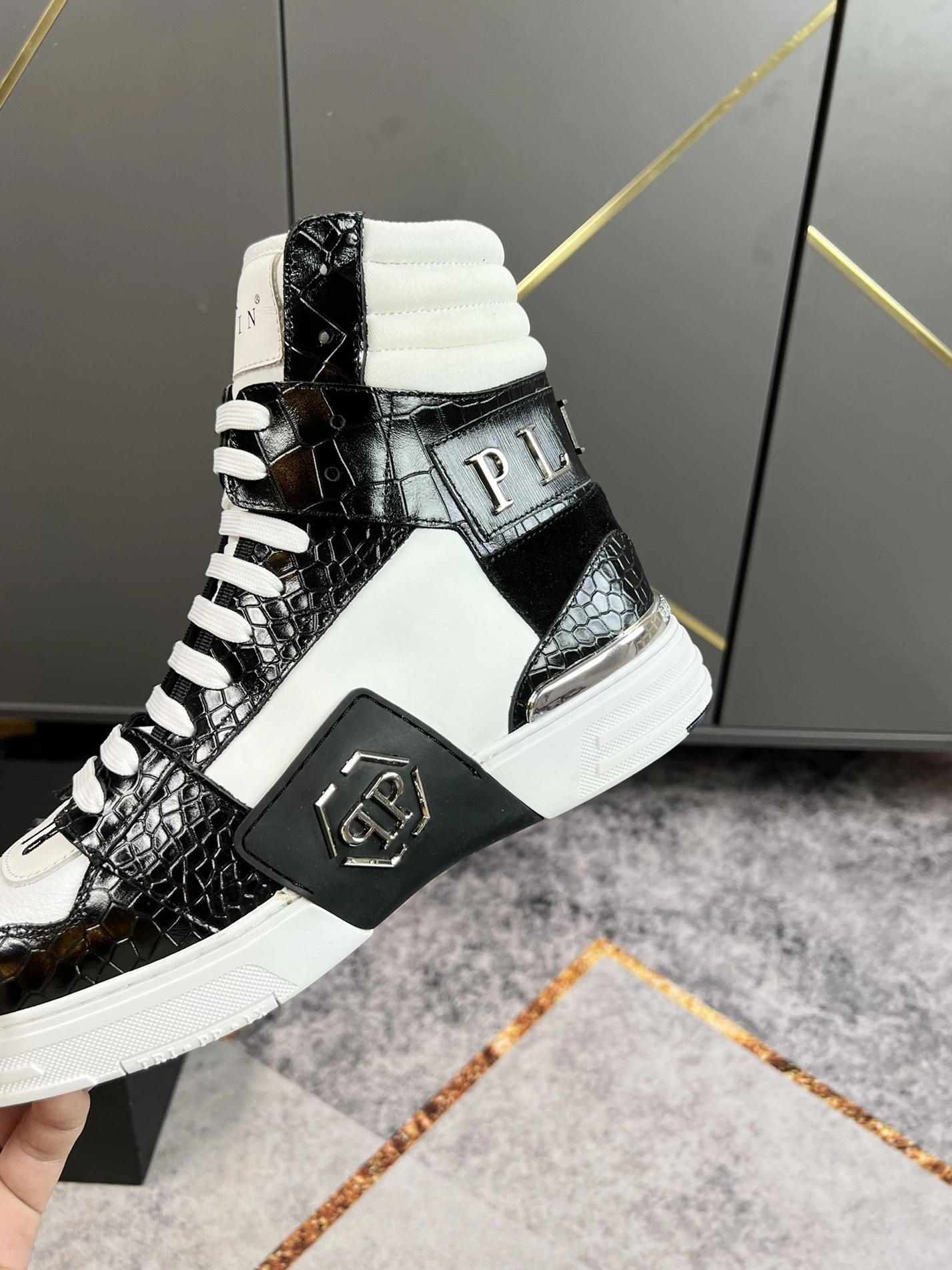 Sleek 4848 Philipp Plein PP High Tops Shoes For Men