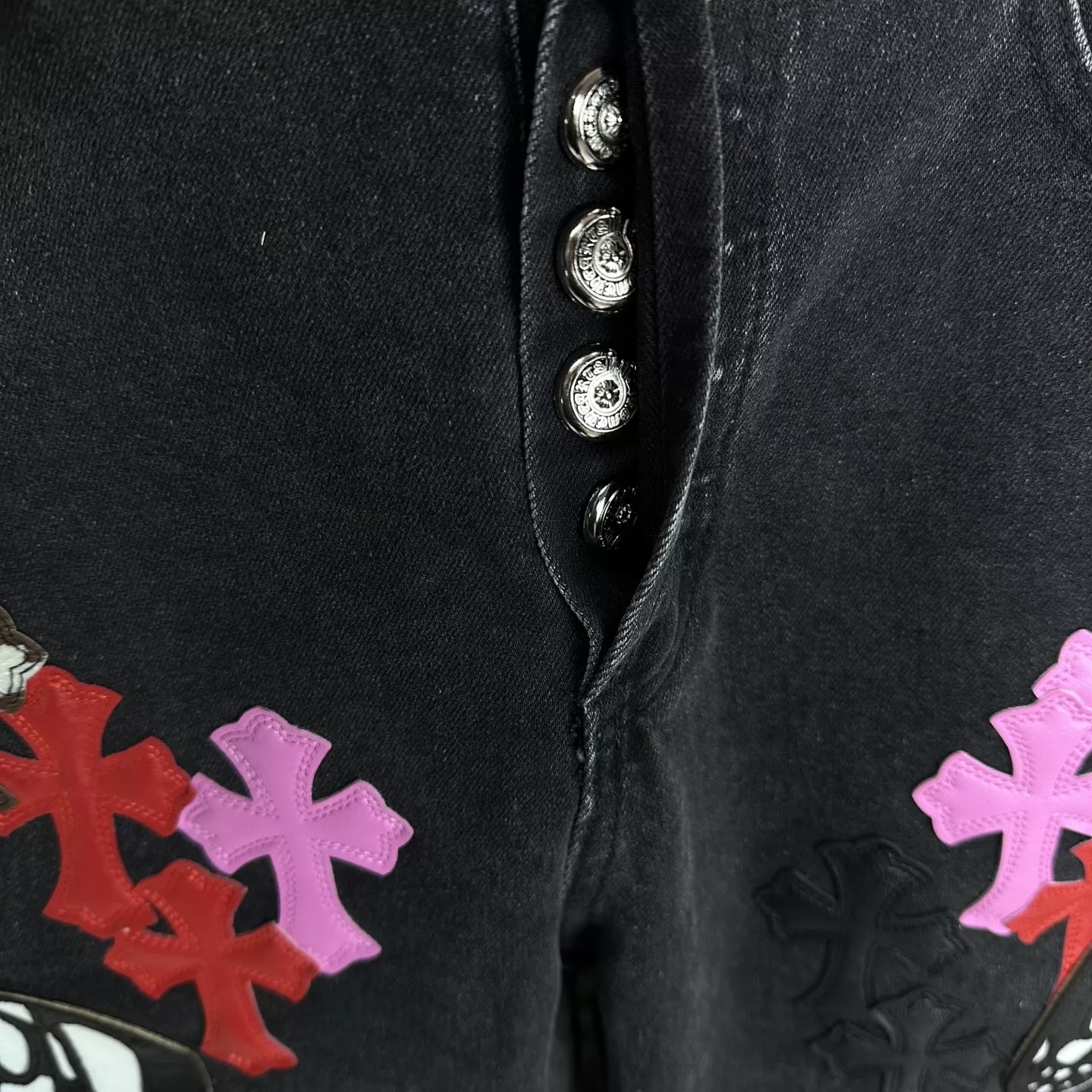 Sleek 6722 Chrome Hearts Jeans For Unisex