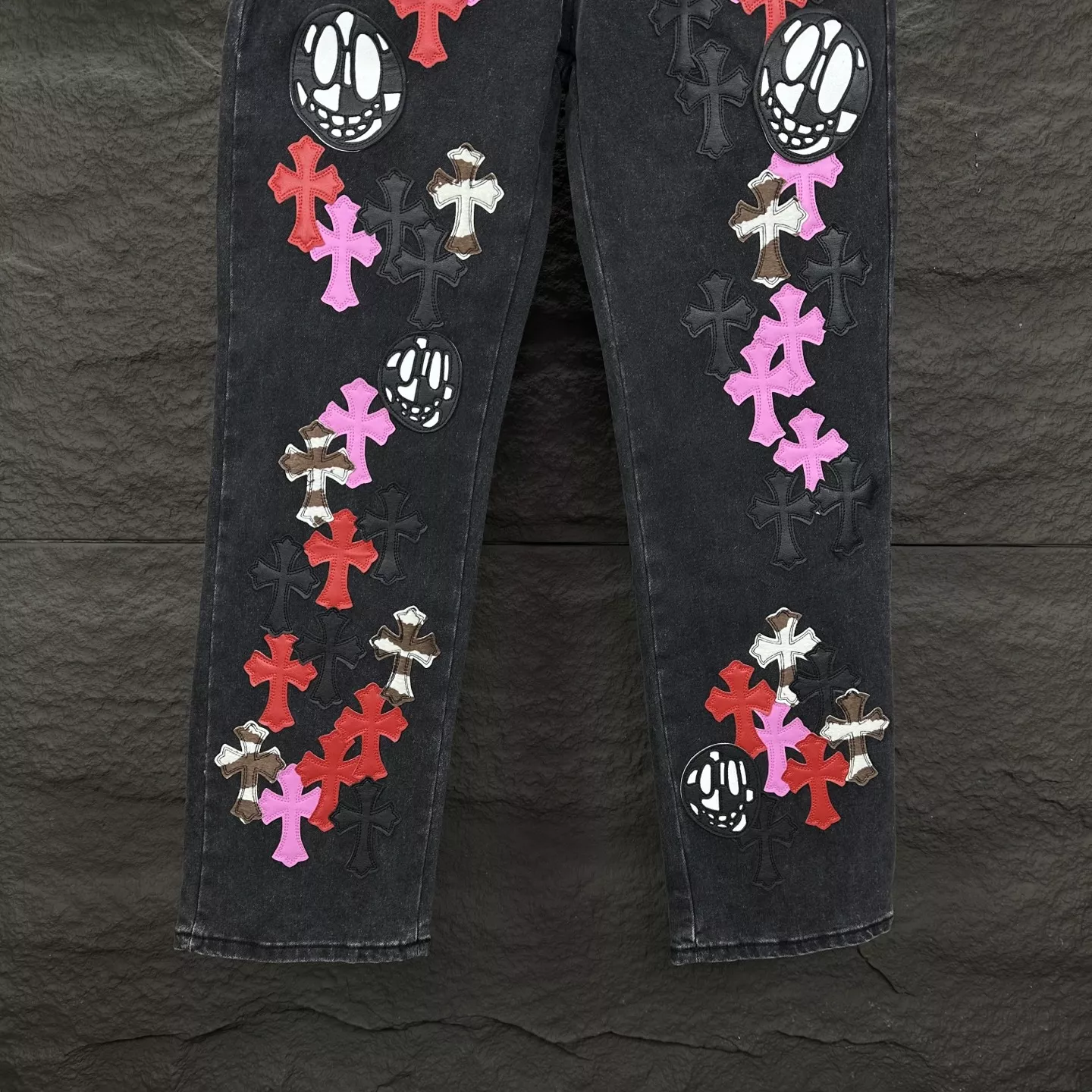 Sleek 6722 Chrome Hearts Jeans For Unisex