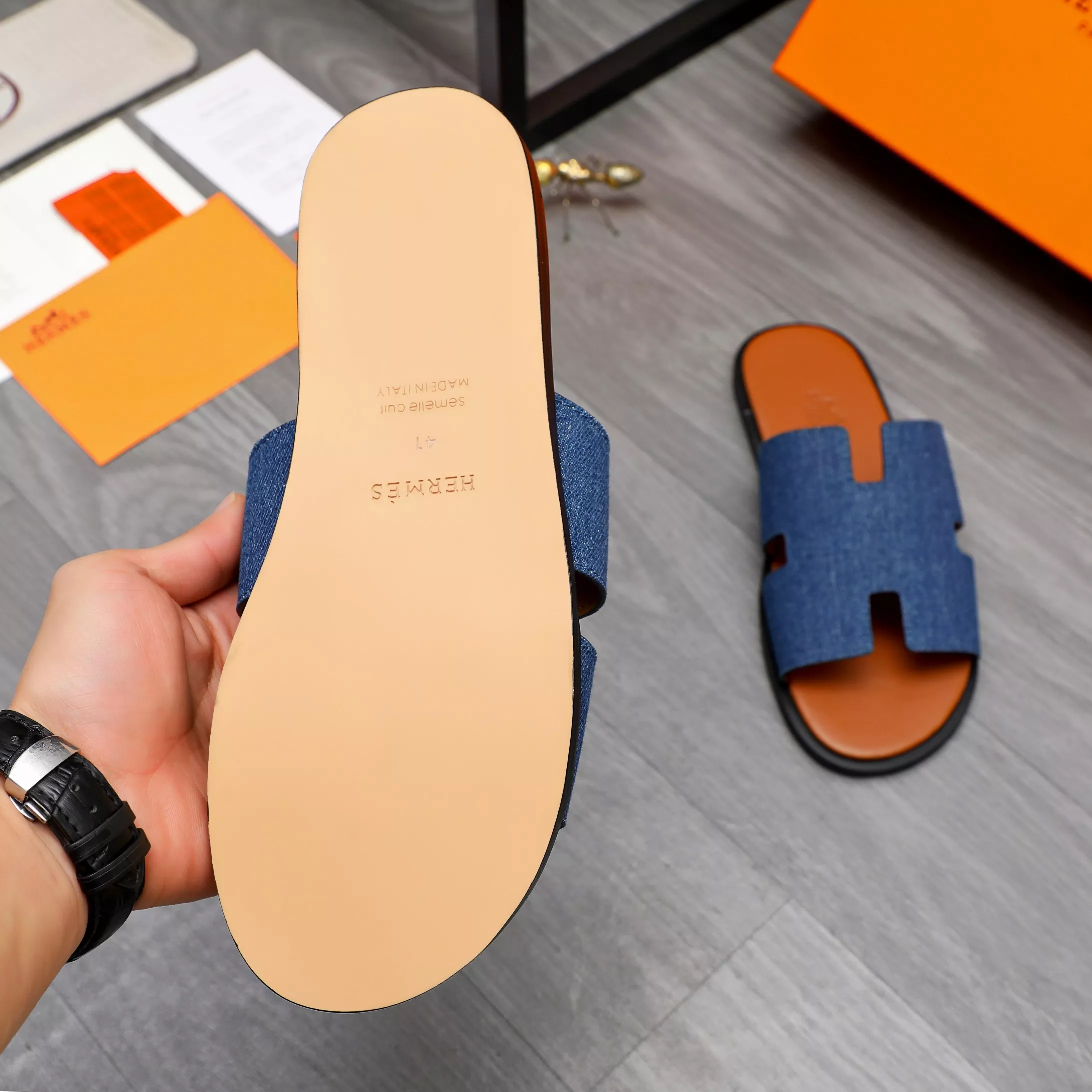 Sleek 8626 Hermes Slippers For Men