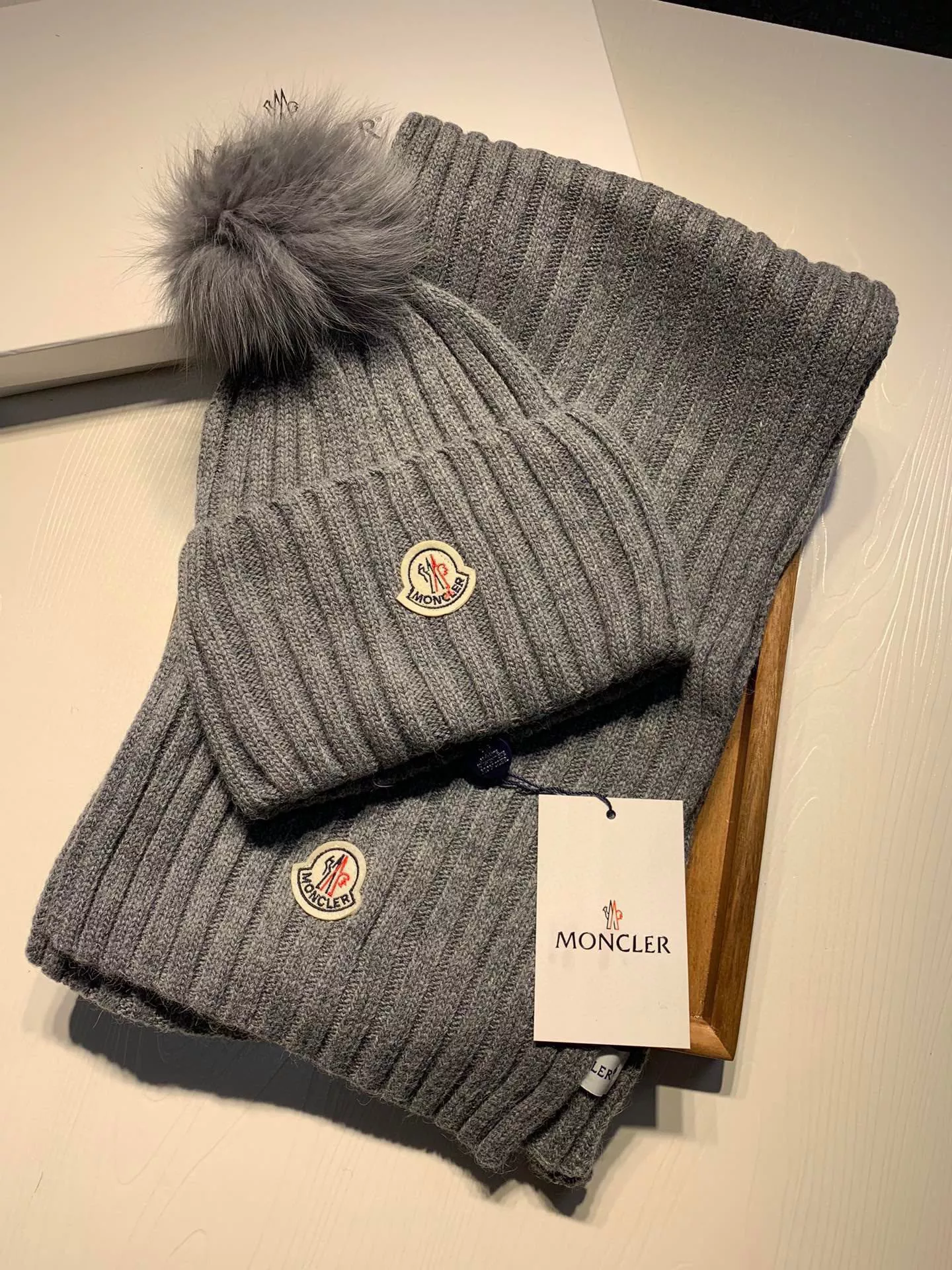 Sleek 8651 Moncler Hat and Scarf Set