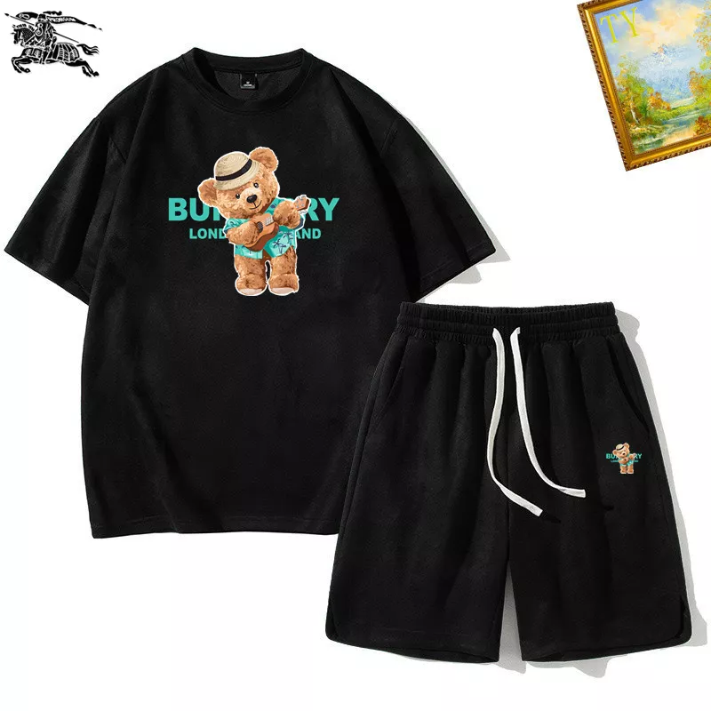 Sleek 9082 Burberry Tracksuits Short Sleeved For Men