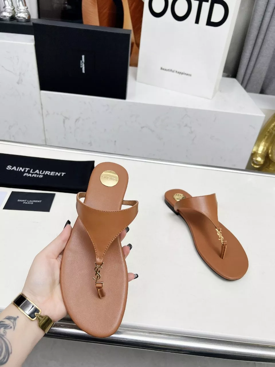Sleek 983 Yves Saint Laurent YSL Slippers For Women
