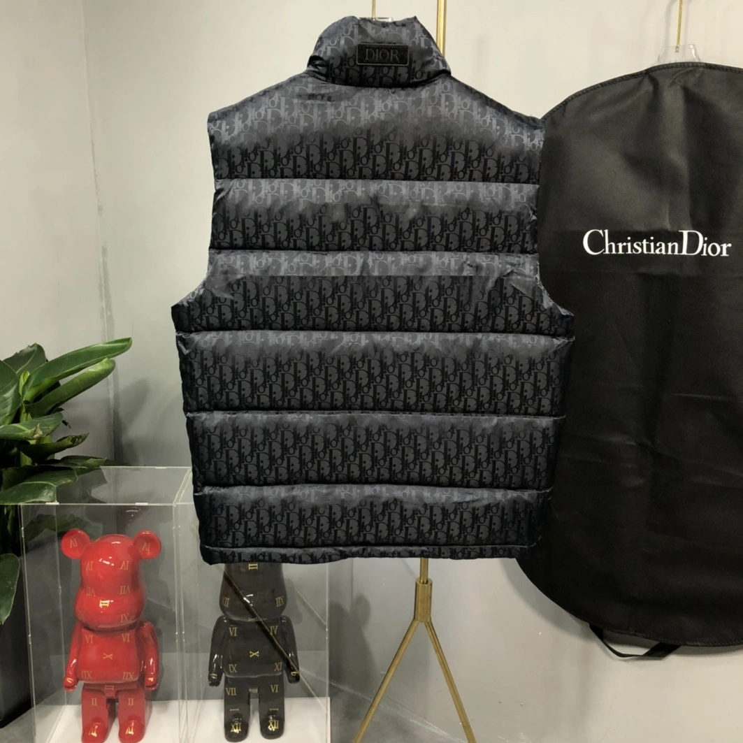 Sleek 9865 Christian Dior Down Feather Coat Sleeveless For Unisex