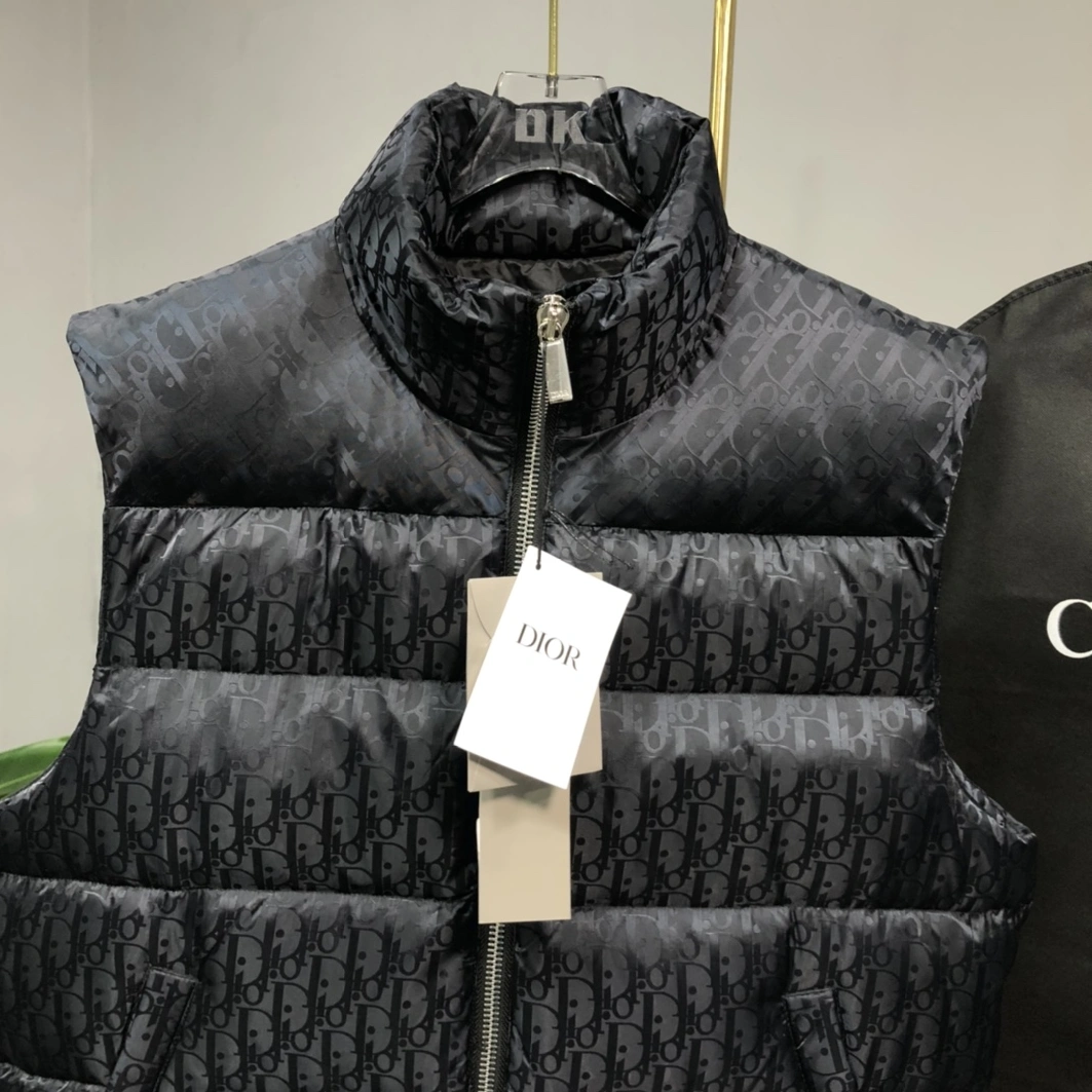 Sleek 9865 Christian Dior Down Feather Coat Sleeveless For Unisex