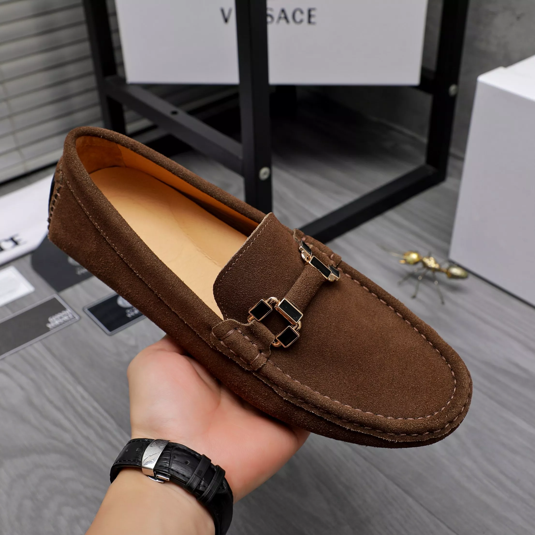 SmartChoice 9356 Versace Leather Shoes For Men