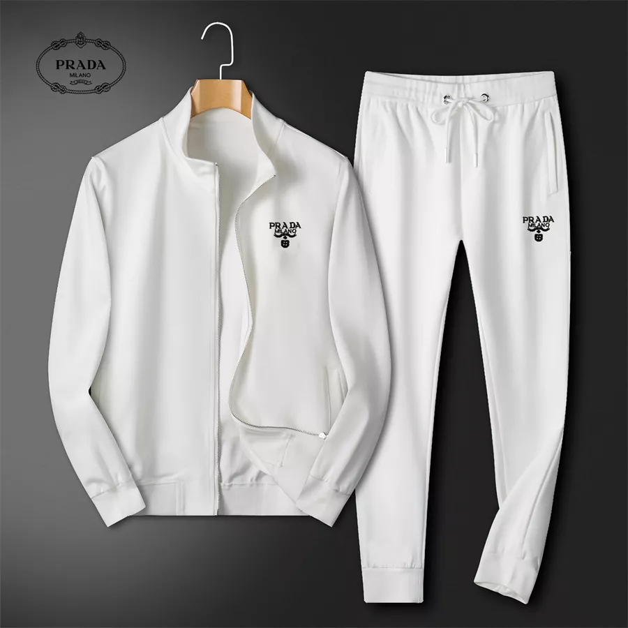 Soft 1452 Prada Tracksuits Long Sleeved For Men