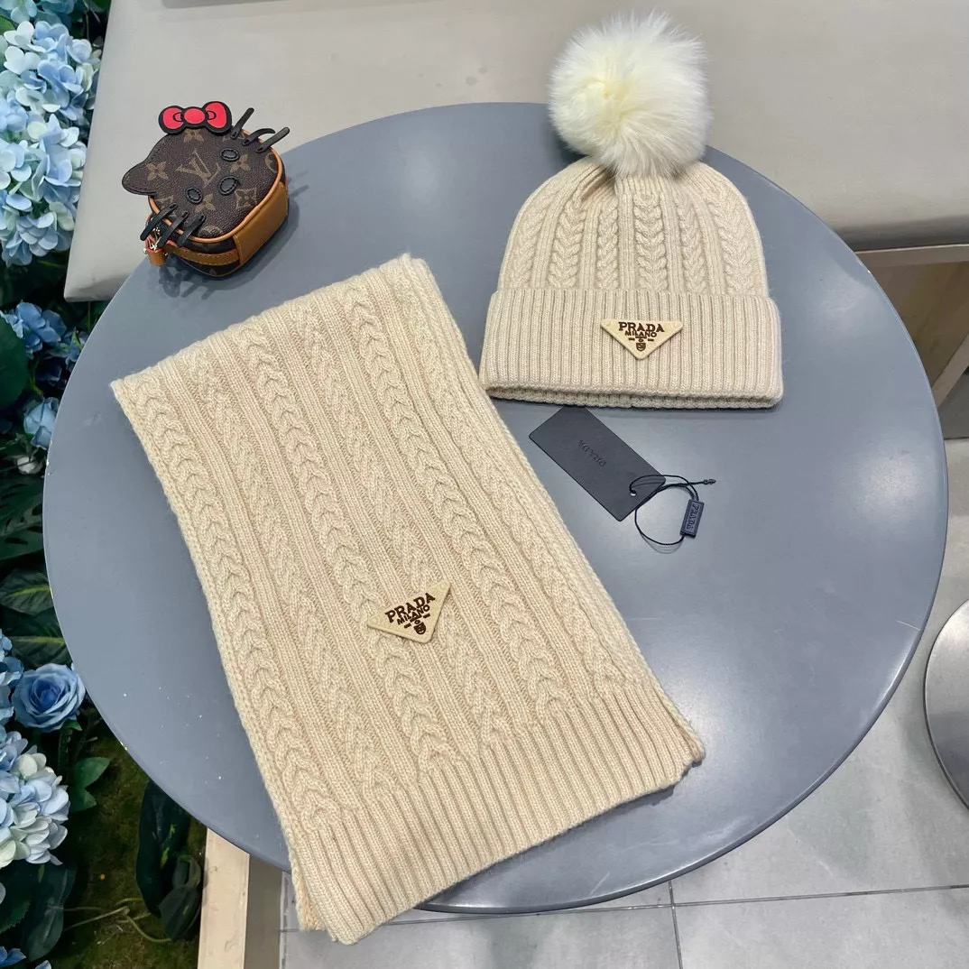 Soft 2320 Prada Hat and Scarf Set