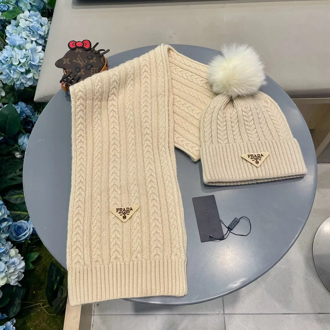 Soft 2320 Prada Hat and Scarf Set