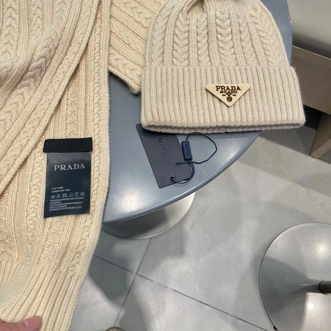 Soft 2320 Prada Hat and Scarf Set