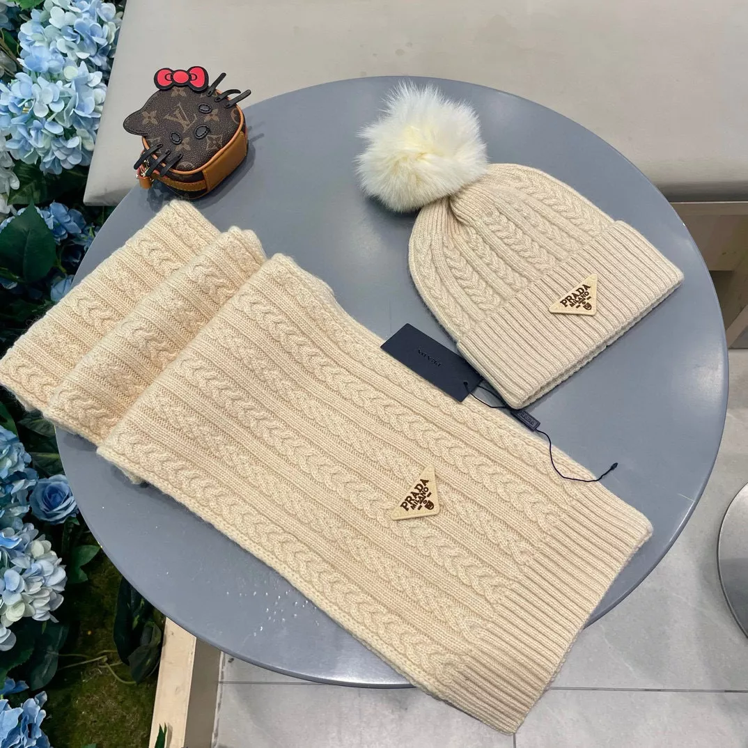 Soft 2320 Prada Hat and Scarf Set
