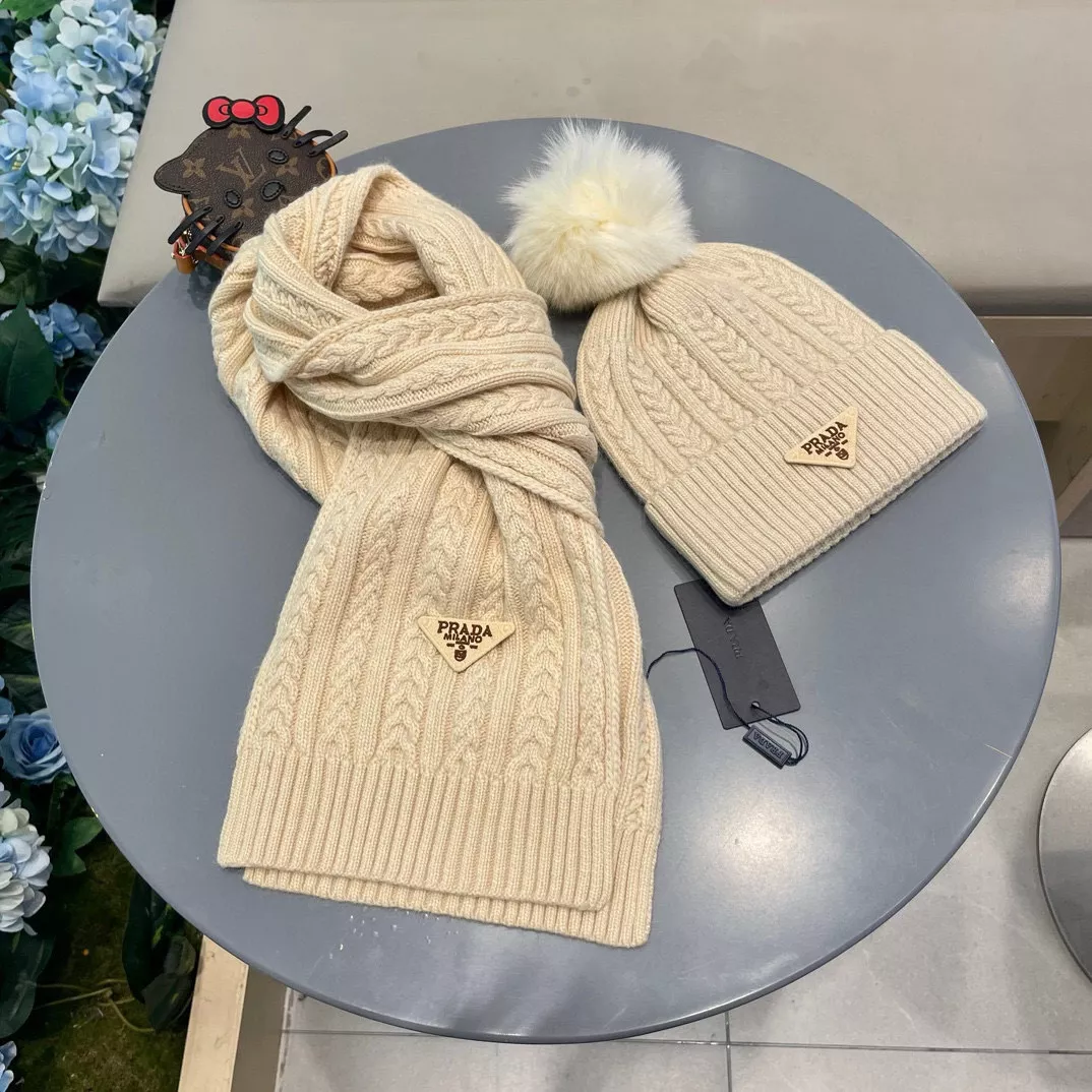 Soft 2320 Prada Hat and Scarf Set
