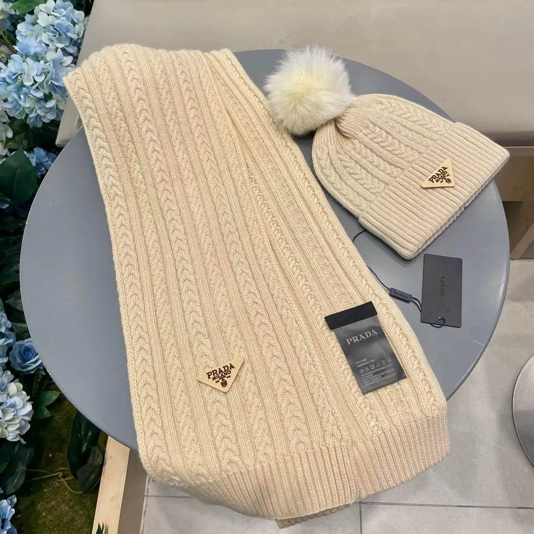 Soft 2320 Prada Hat and Scarf Set