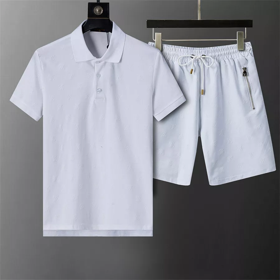 Soft 2594 Louis Vuitton LV Tracksuits Short Sleeved For Men
