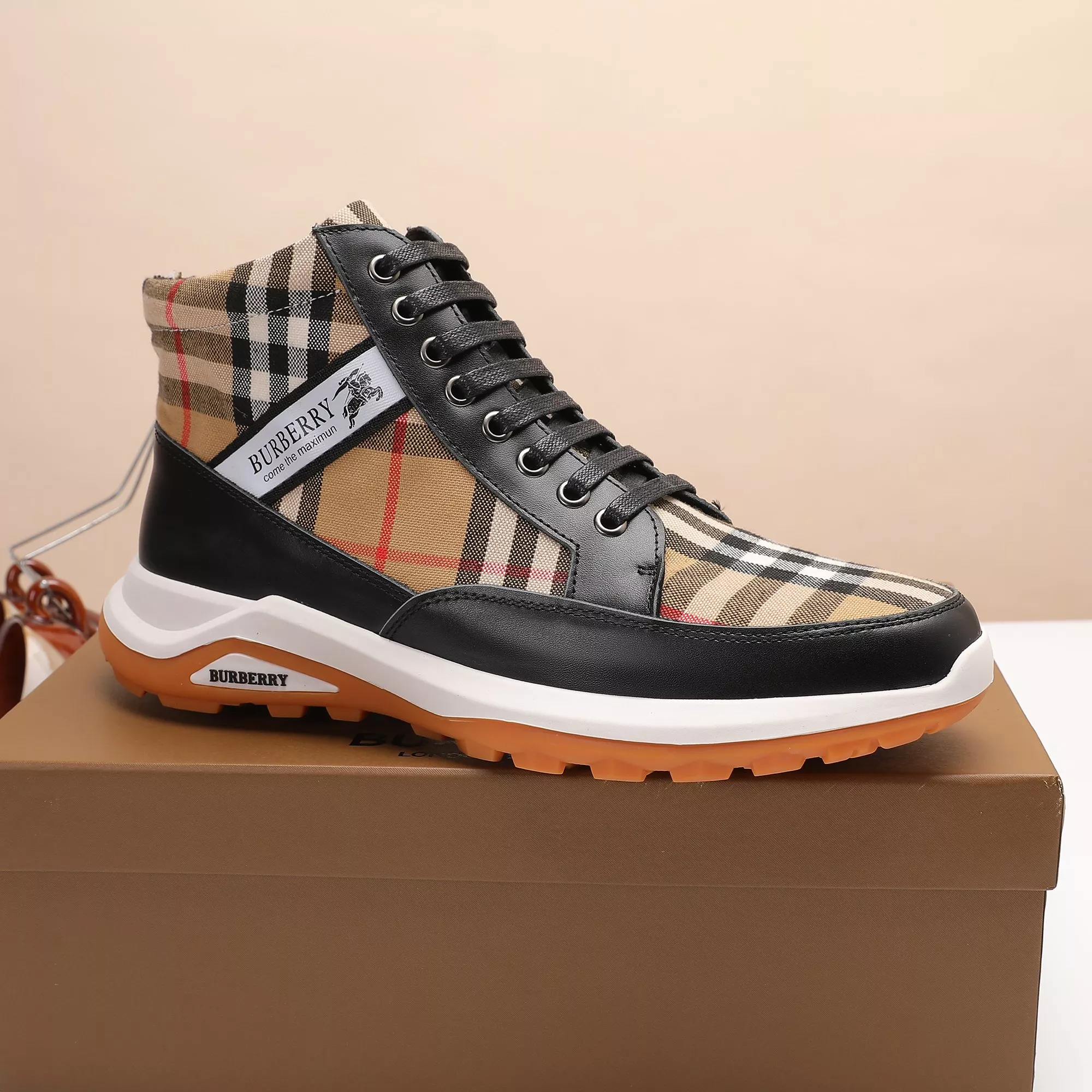 Soft 4854 Burberry High Tops Shoes For Men