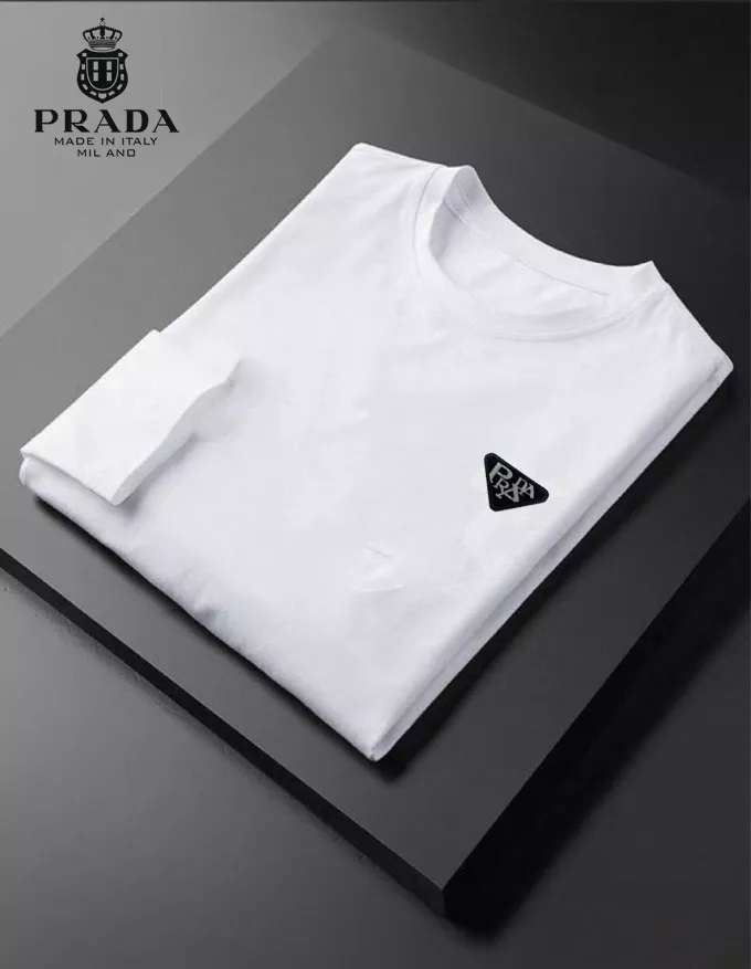 Soft 5355 Prada T-Shirts Long Sleeved For Unisex