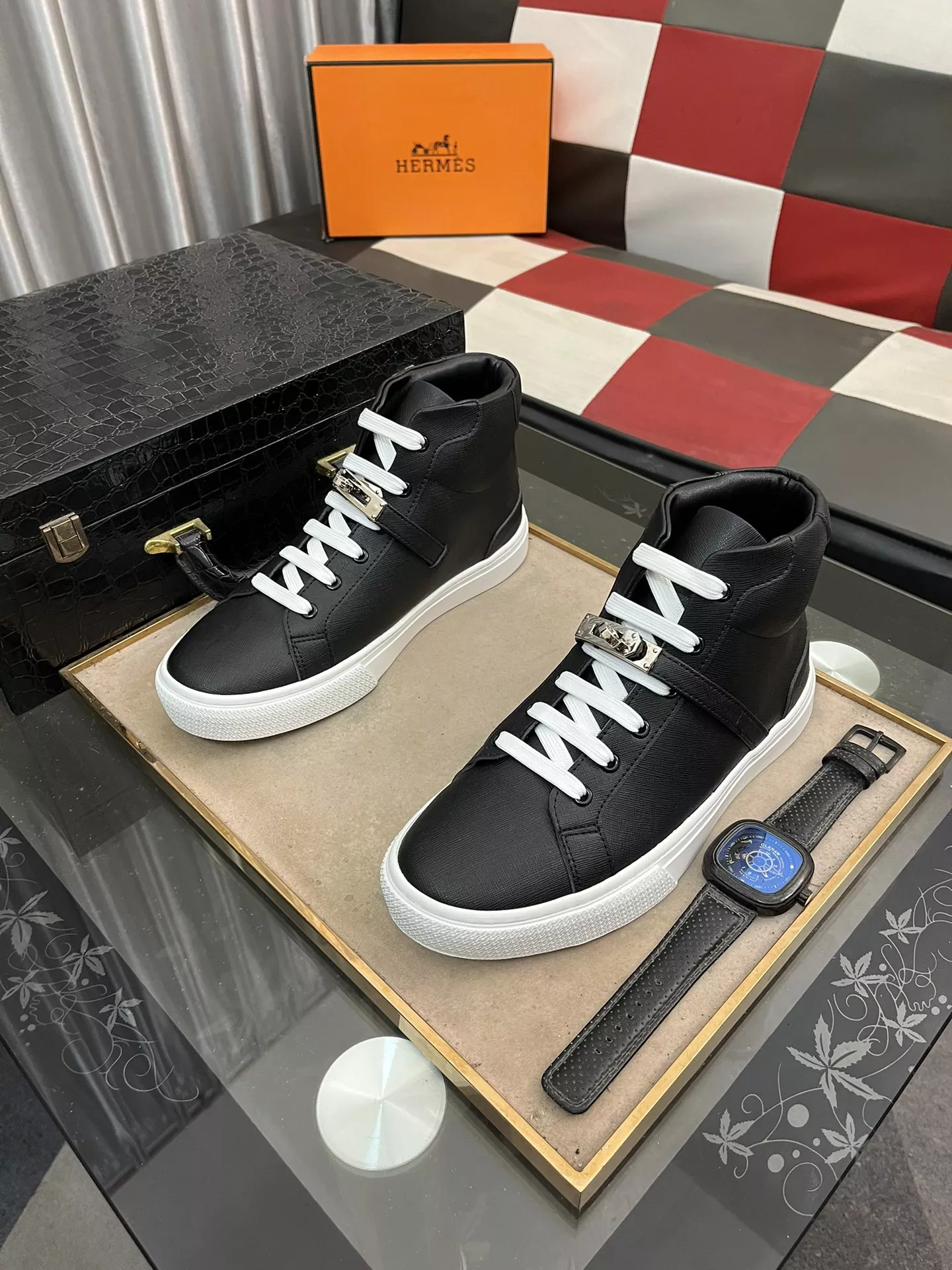 Soft 5618 Hermes High Tops Shoes For Men