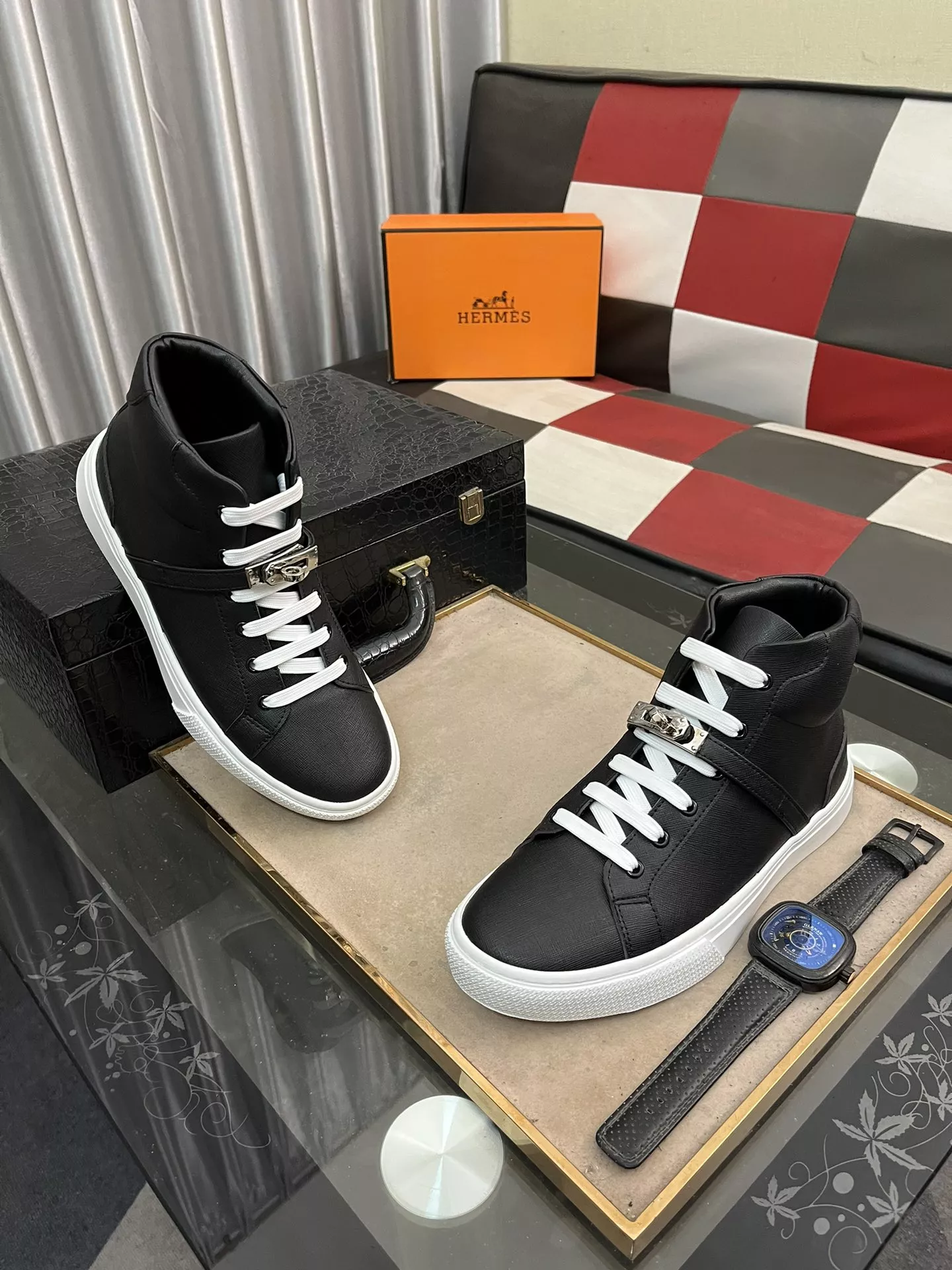Soft 5618 Hermes High Tops Shoes For Men