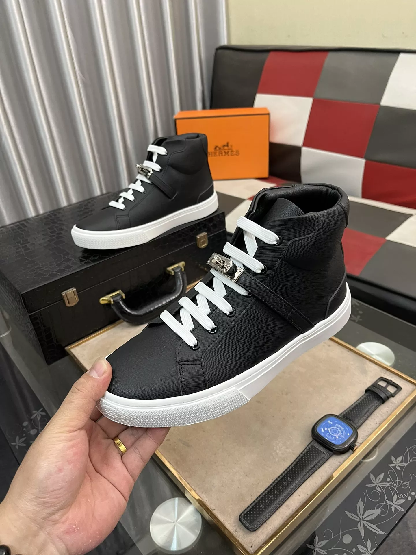 Soft 5618 Hermes High Tops Shoes For Men
