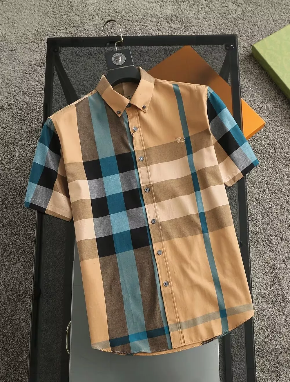 Soft 5676 Burberry Shirts Short Sleeved For Men