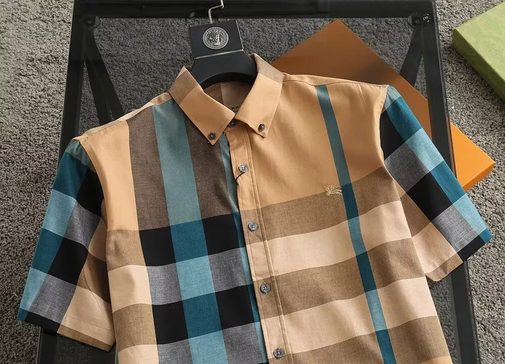 Soft 5676 Burberry Shirts Short Sleeved For Men