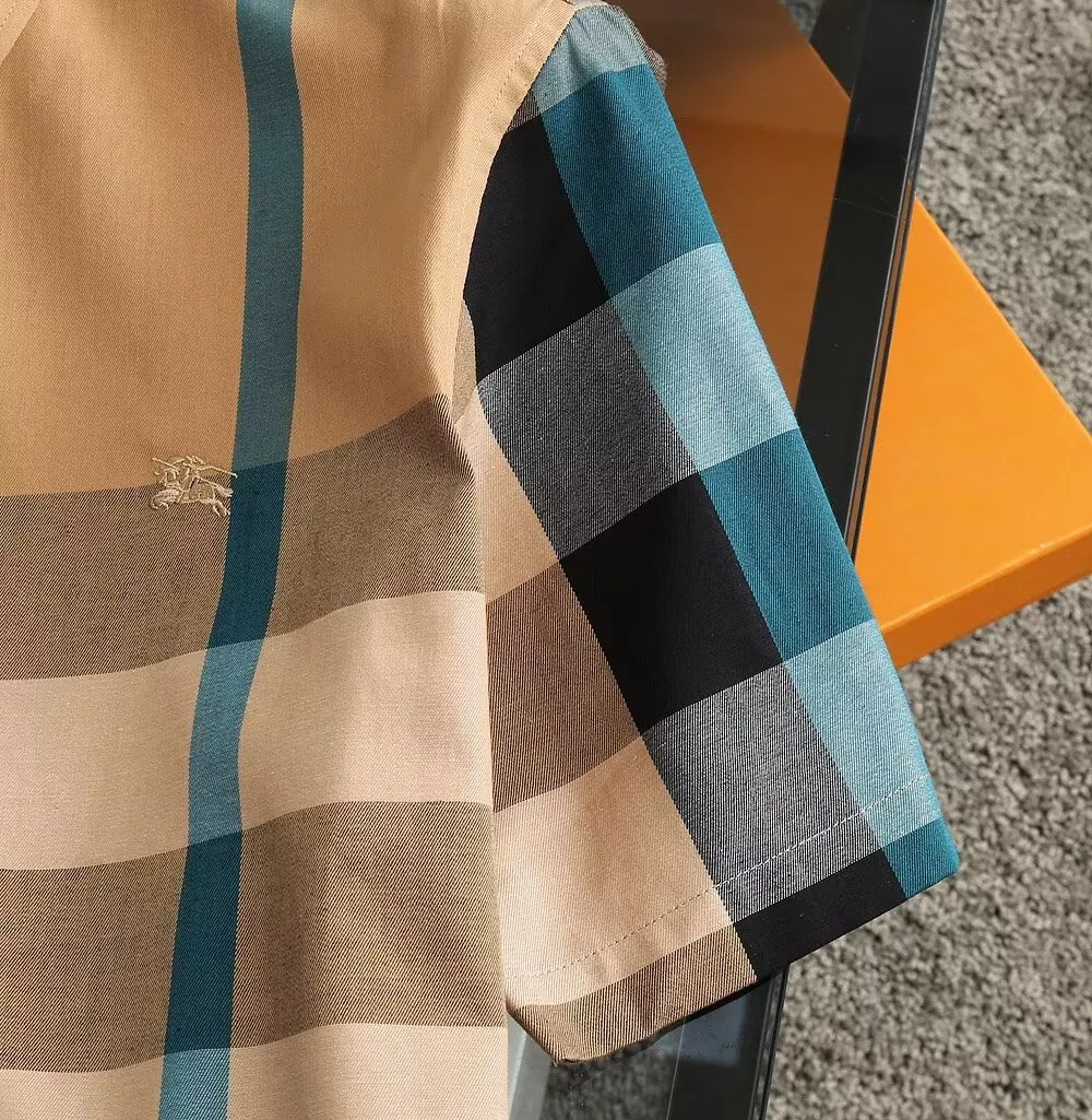 Soft 5676 Burberry Shirts Short Sleeved For Men