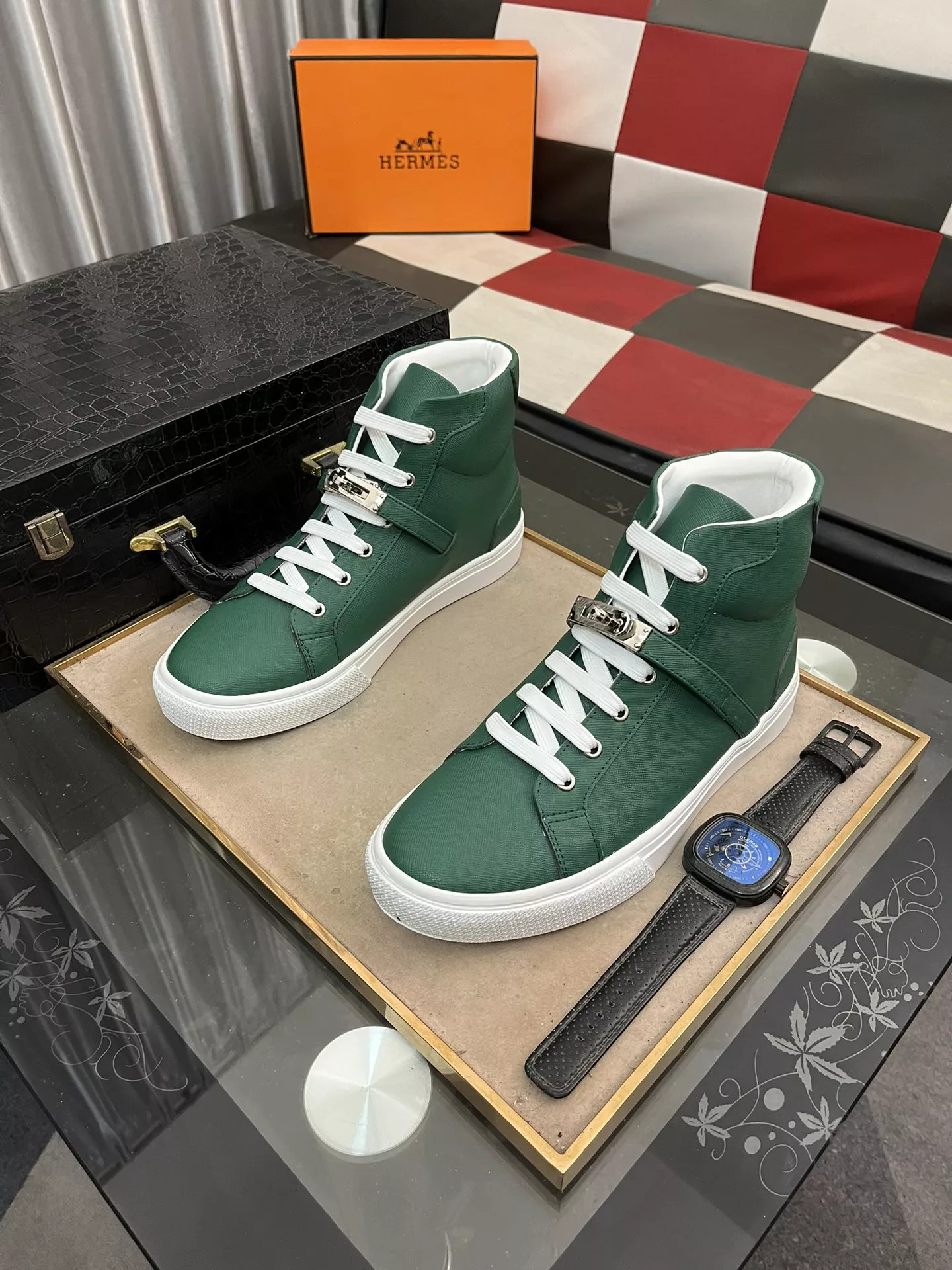Soft 5703 Hermes High Tops Shoes For Men