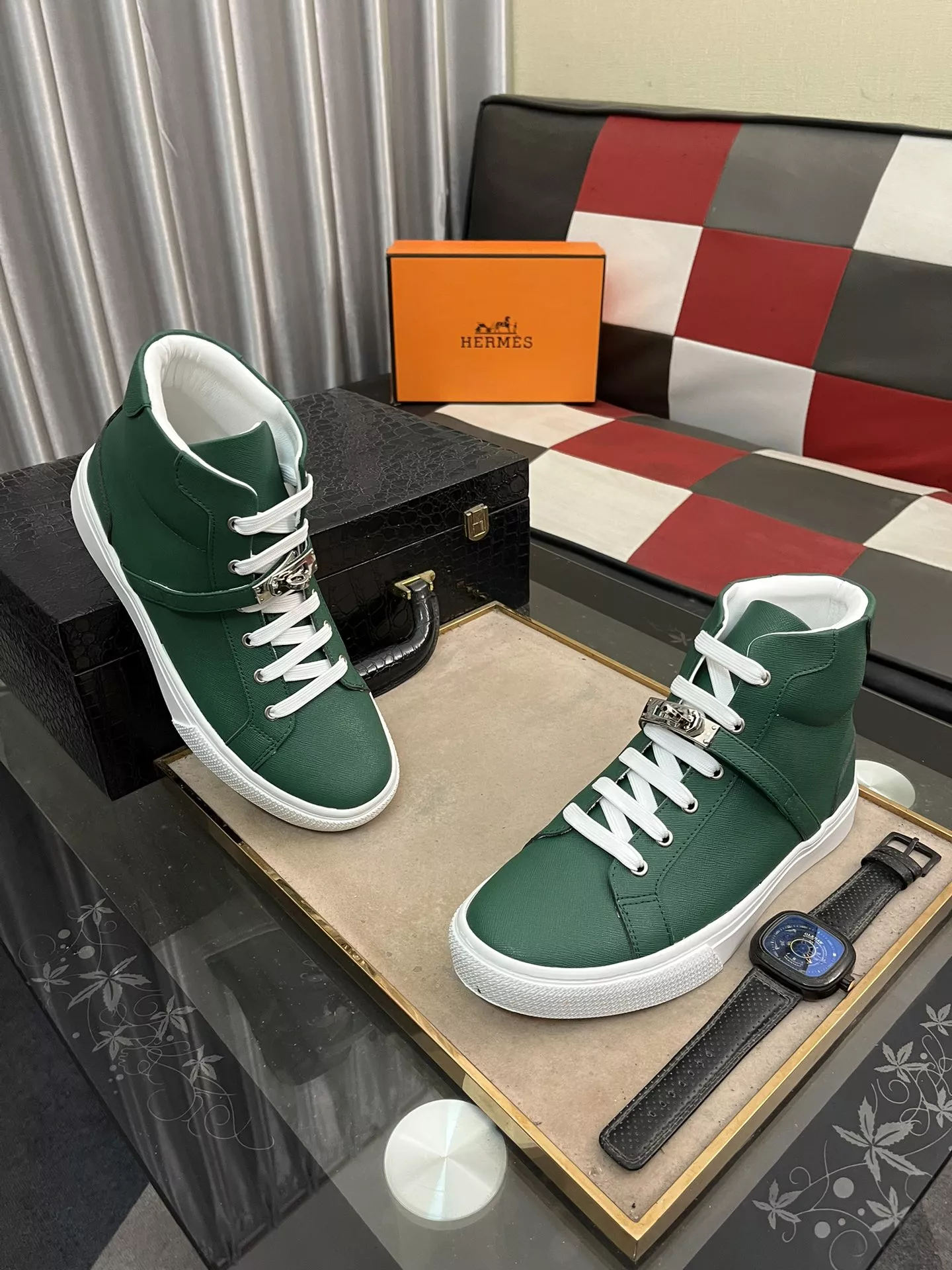 Soft 5703 Hermes High Tops Shoes For Men
