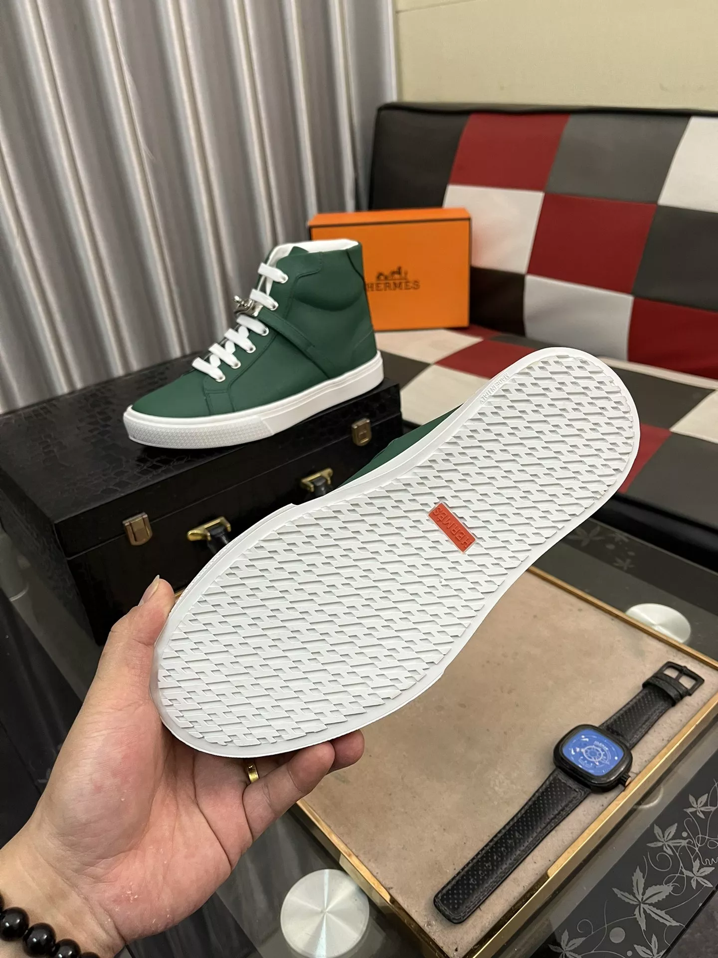 Soft 5703 Hermes High Tops Shoes For Men
